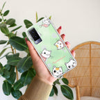 Cute Cat Customize Transparent Silicon Case For Vivo V23 5G