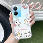Cute Cat Customize Anti Yellow Case For Vivo Y16