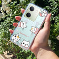 Cute Cat Customize Transparent Silicon Case For Vivo X90 Pro Plus 5G