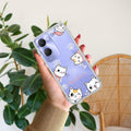 Cute Cat Customize Transparent Silicon Case For Vivo Y28s/ Y28e