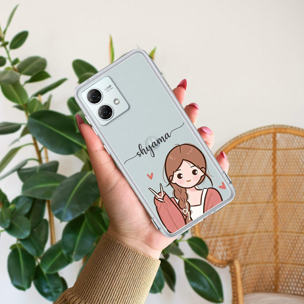 Cute Charm Customize Transparent Silicon Case For Motorola Edge 50 Fusion 5G