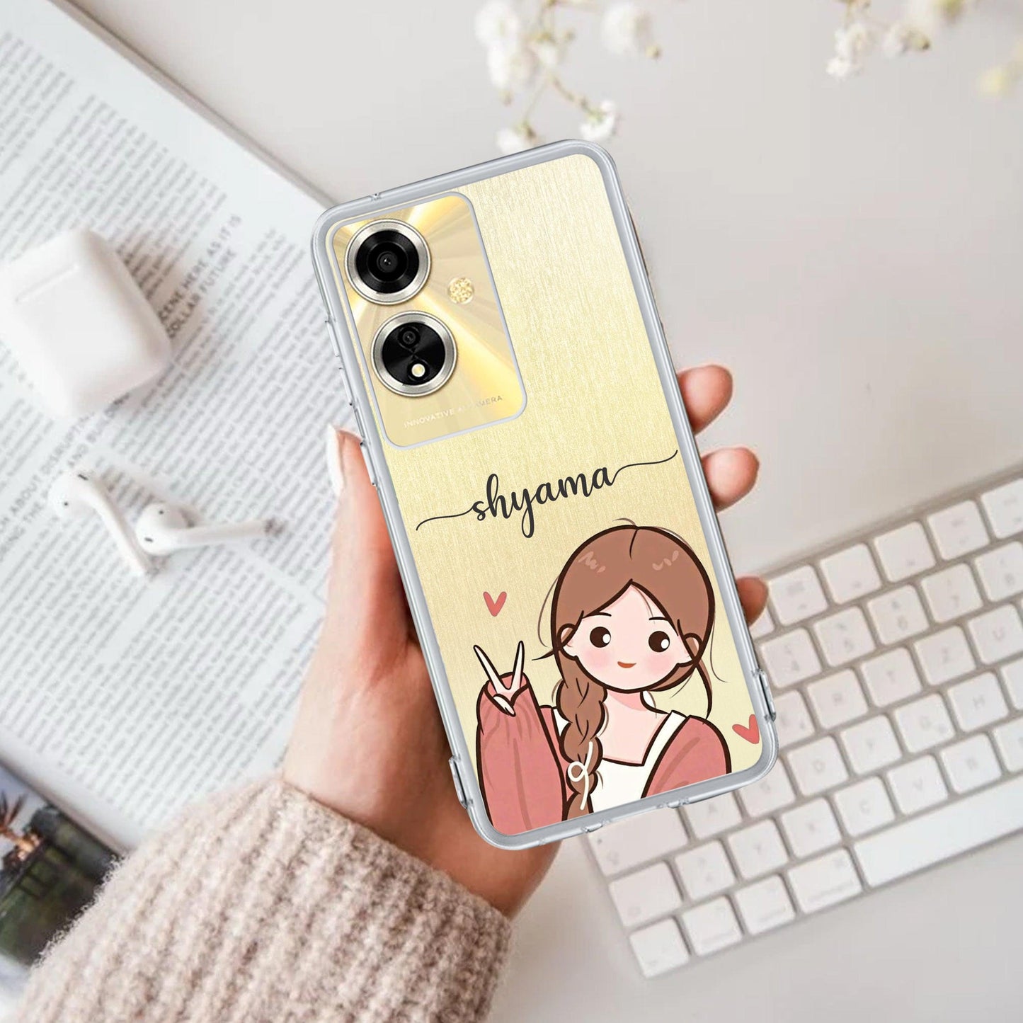 Cute Charm Customize Transparent Silicon Case For Oppo