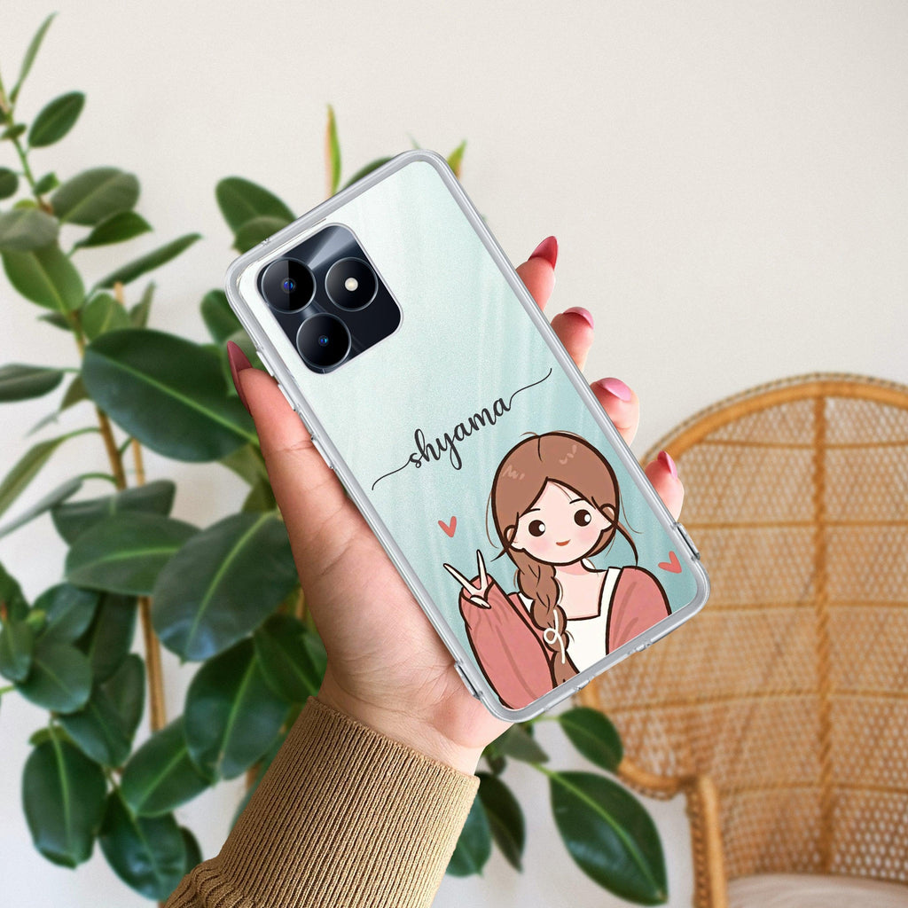Cute Charm Customize Transparent Silicon Case For Realme C53