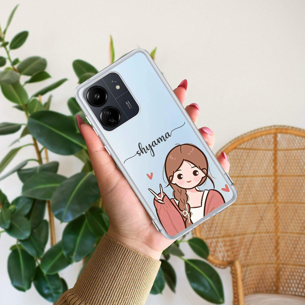 Cute Charm Customize Transparent Silicon Case For Redmi 13C 4G