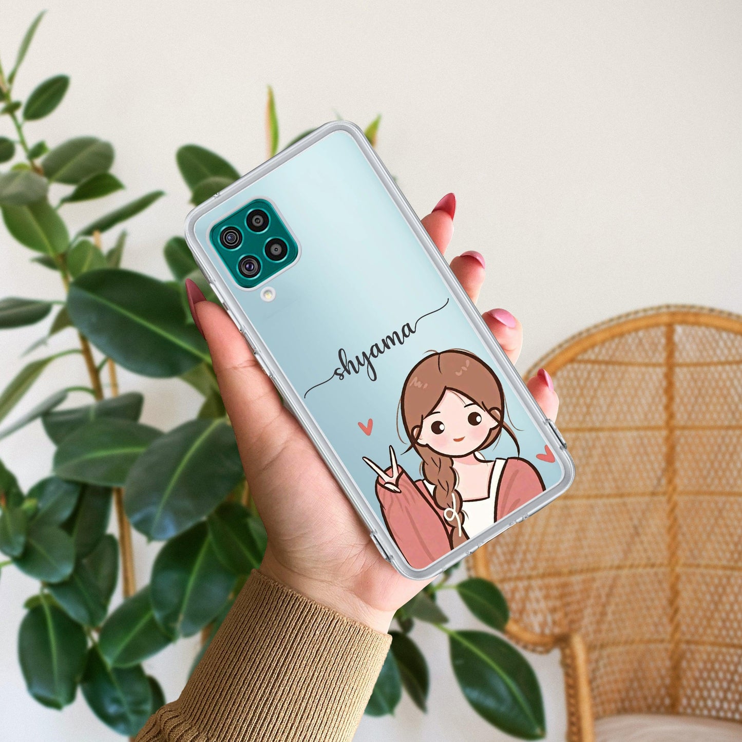 Cute Charm Customize Transparent Silicon Case For Samsung