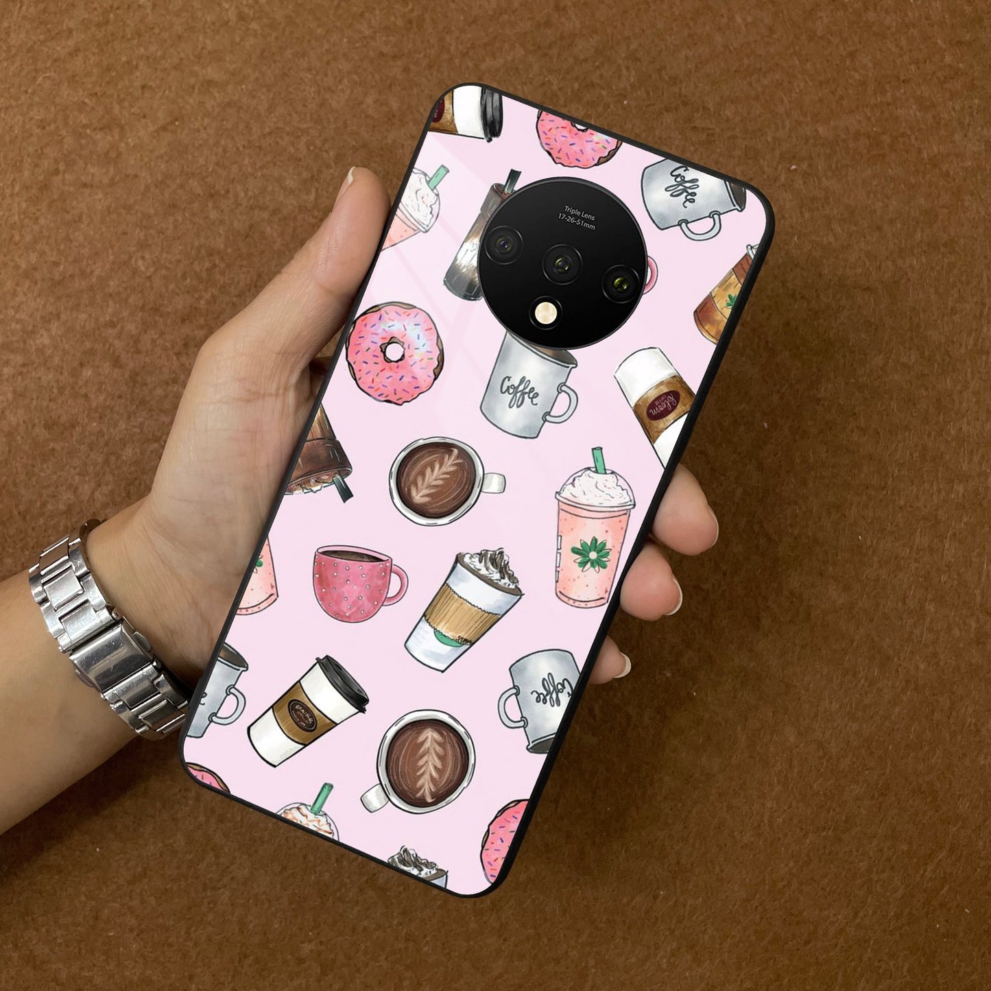 Cute Coffee Snacks Glass Case Cover For OnePlus ShopOnCliQ