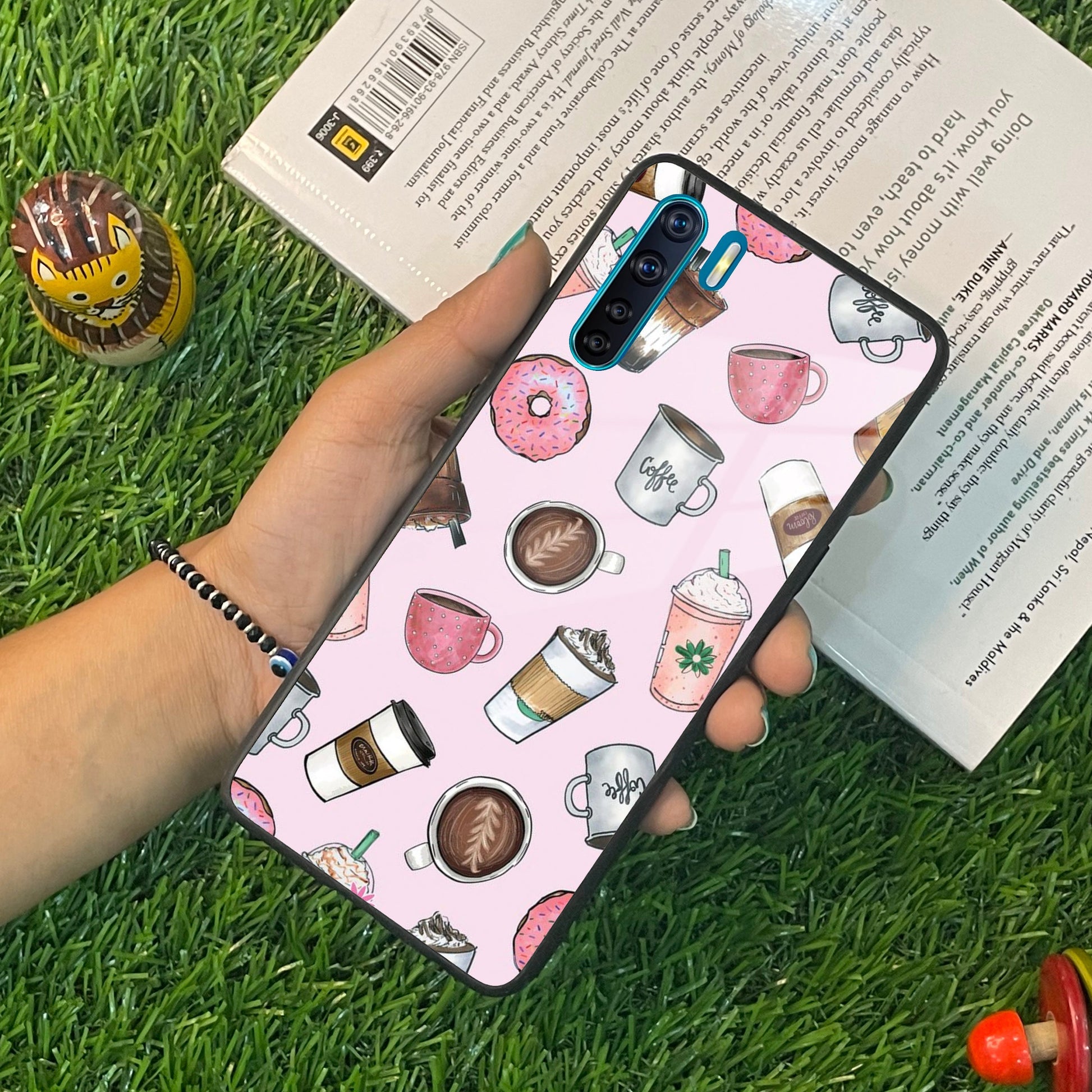 Cute Coffee Snacks Glass Case Cover For Oppo ShopOnCliQ