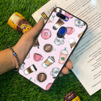 Cute Coffee Snacks Glass Case Cover For Oppo - ShopOnCliQ