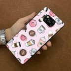 Cute Coffee Snacks Glass Case Cover For Poco - ShopOnCliQ