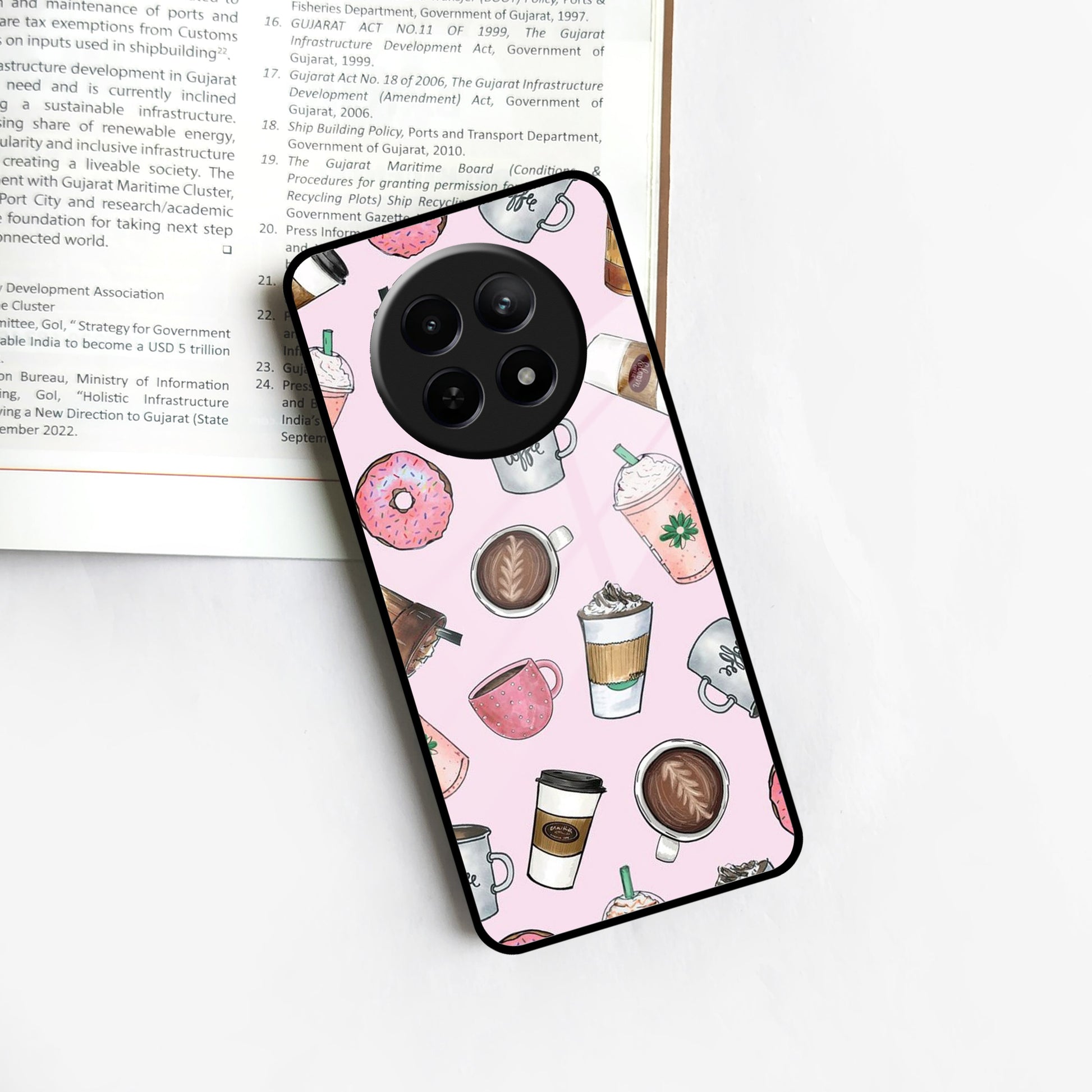 Cute Coffee Snacks Glass Case Cover For Realme/Narzo ShopOnCliQ