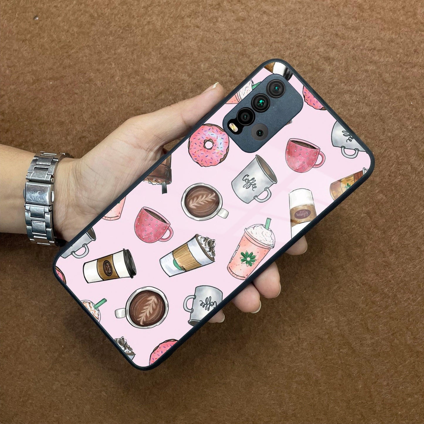 Cute Coffee Snacks Glass Case Cover For Redmi/Xiaomi