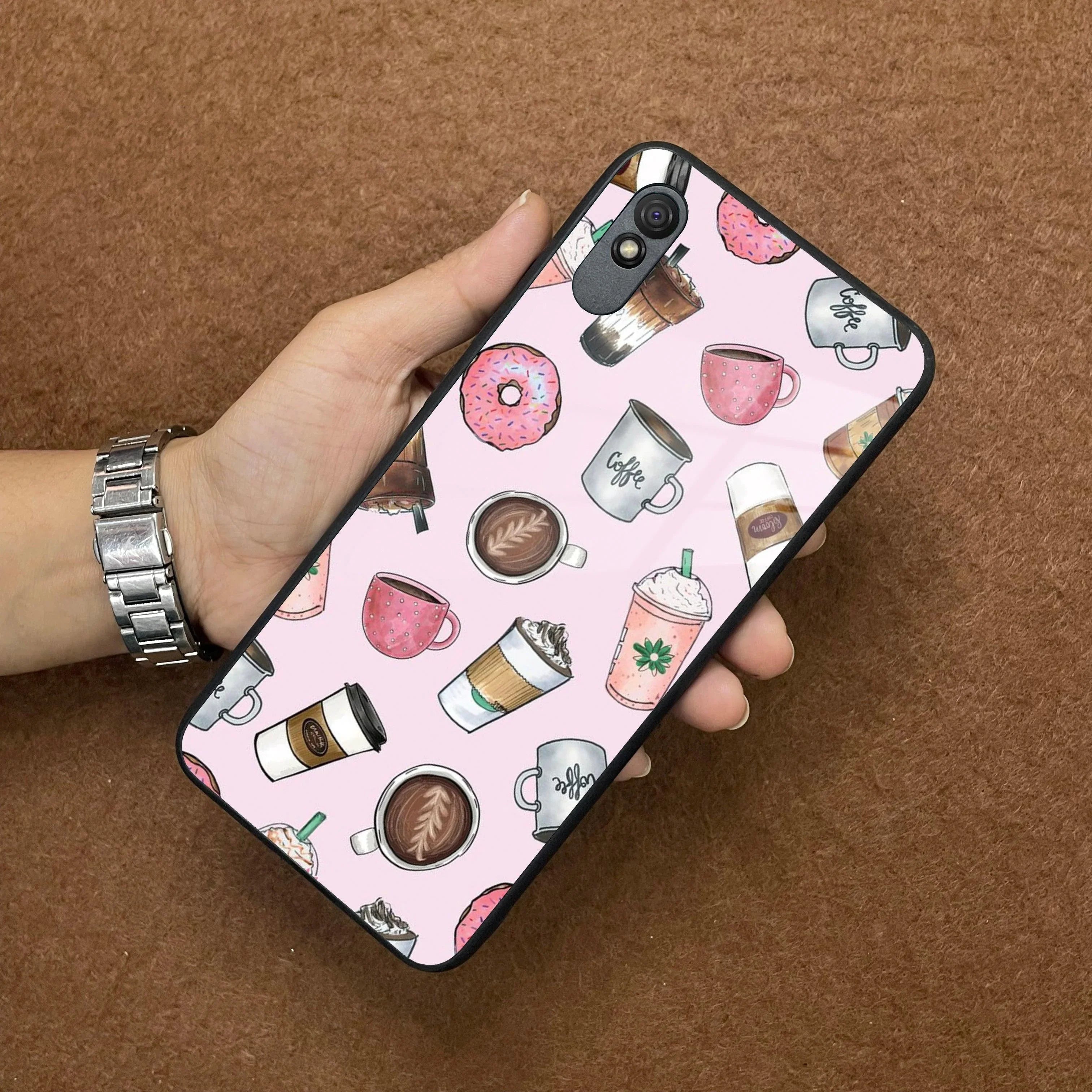 Cute Coffee Snacks Glass Case Cover For Redmi/Xiaomi - ShopOnCliQ
