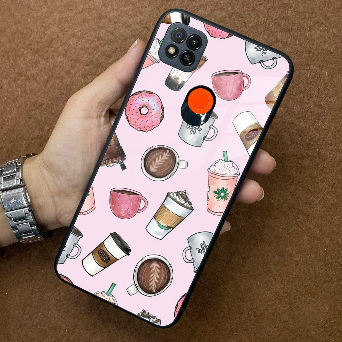 Cute Coffee Snacks Glass Case Cover For Redmi/Xiaomi