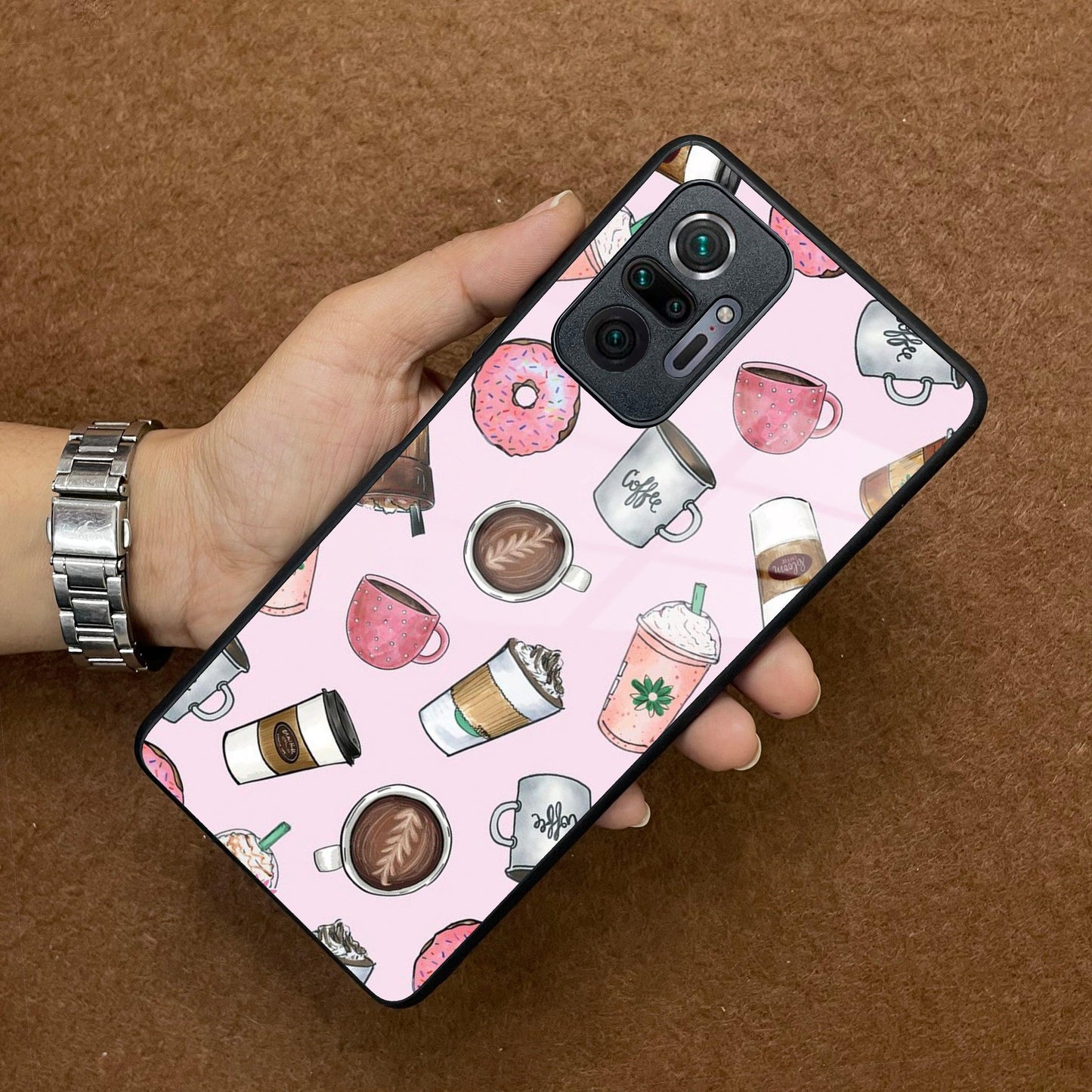 Cute Coffee Snacks Glass Case Cover For Redmi/Xiaomi