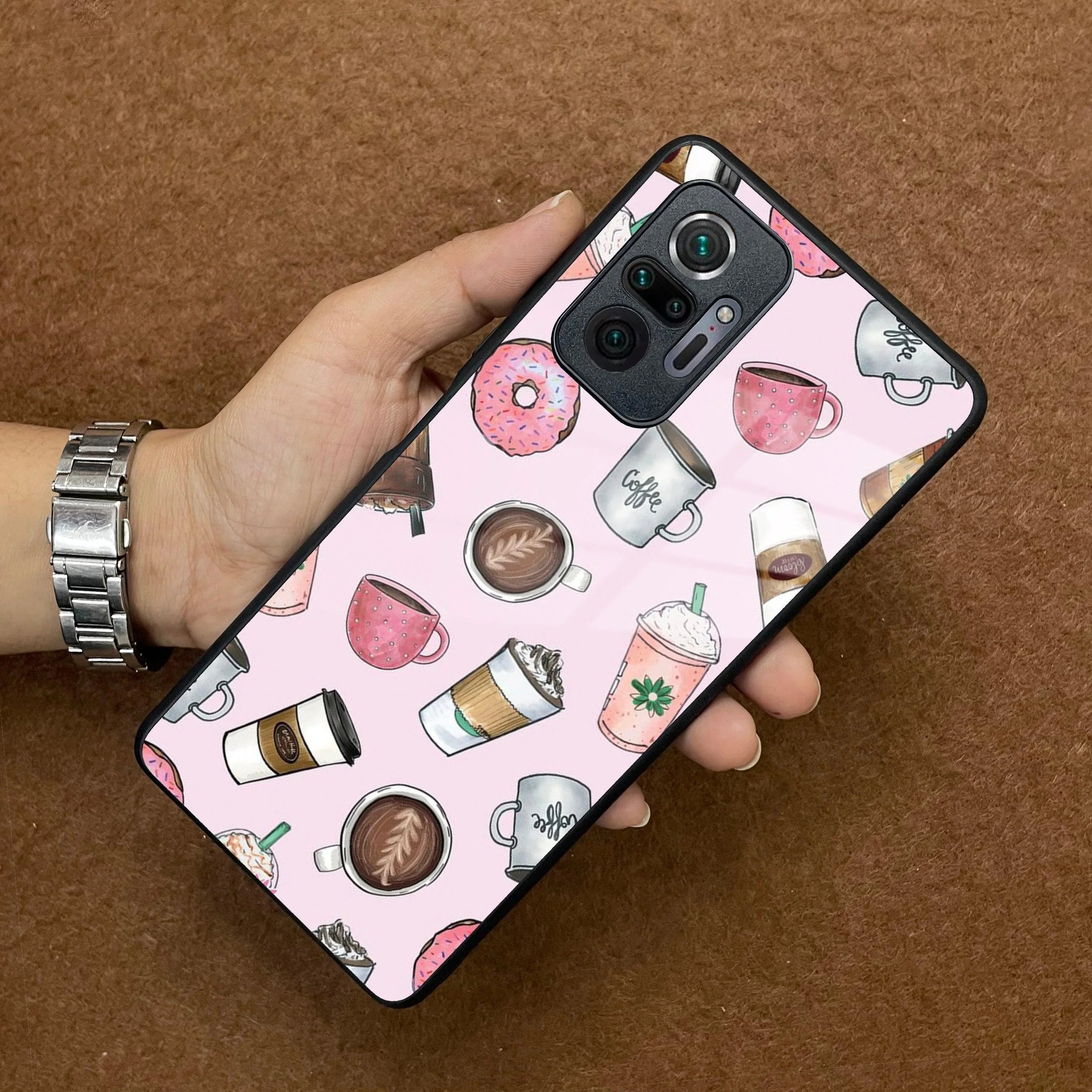 Cute Coffee Snacks Glass Case Cover For Redmi/Xiaomi - ShopOnCliQ