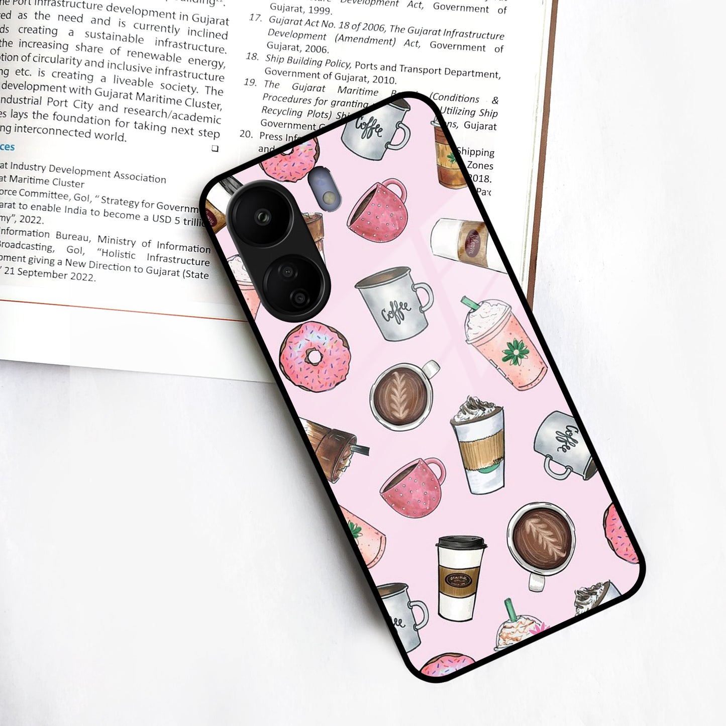 Cute Coffee Snacks Glass Case Cover For Redmi/Xiaomi ShopOnCliQ