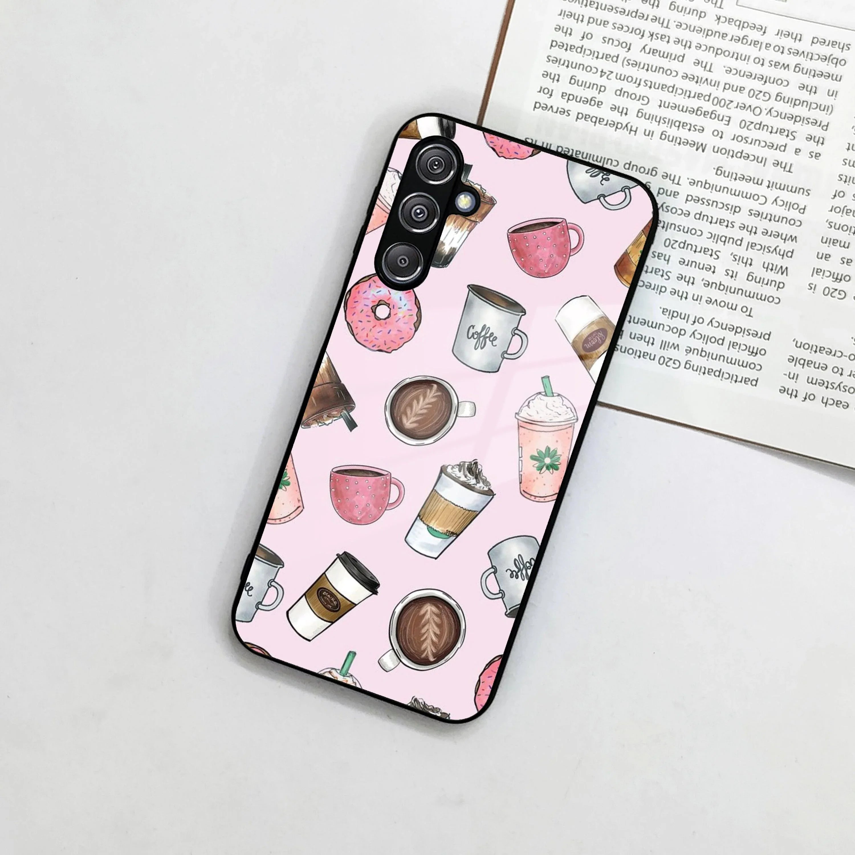 Cute Coffee Snacks Glass Case Cover For Samsung - ShopOnCliQ