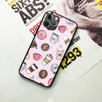 Cute Coffee Snacks Glass Case Cover For iPhone - ShopOnCliQ