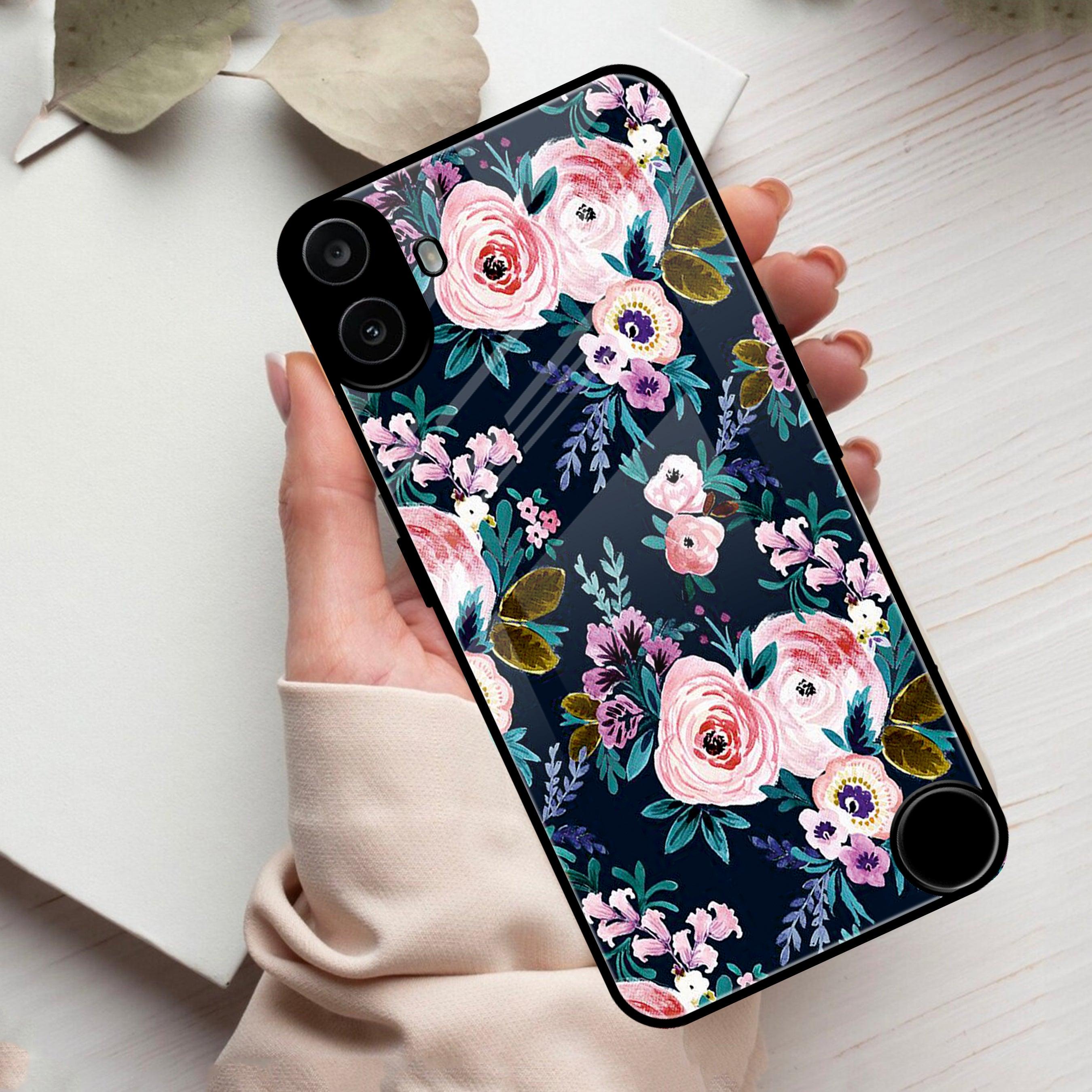 Cute Floral Glossy Metal Case Cover For Nothing - ShopOnCliQ