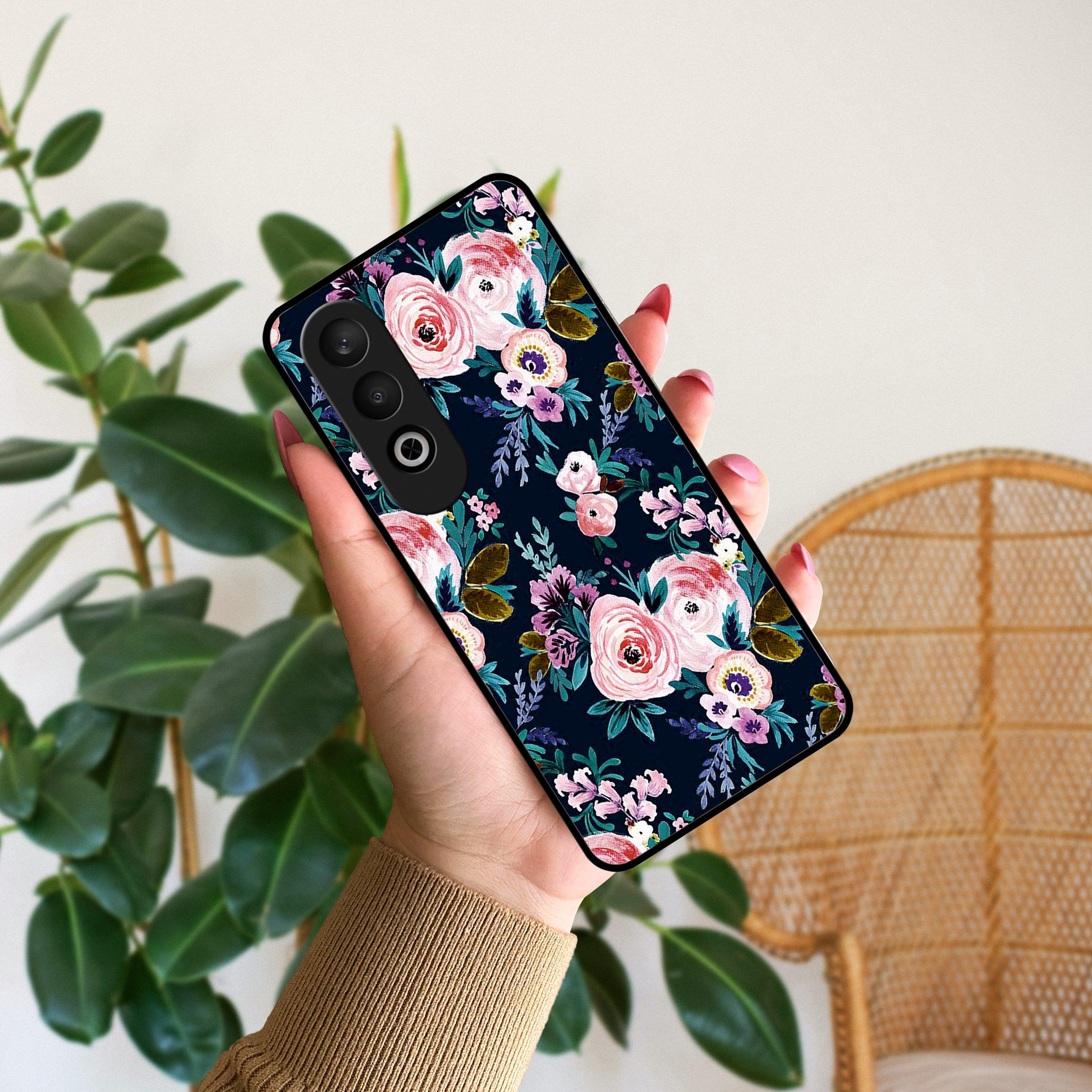 Cute Floral Glossy Metal Case Cover For OnePlus - ShopOnCliQ