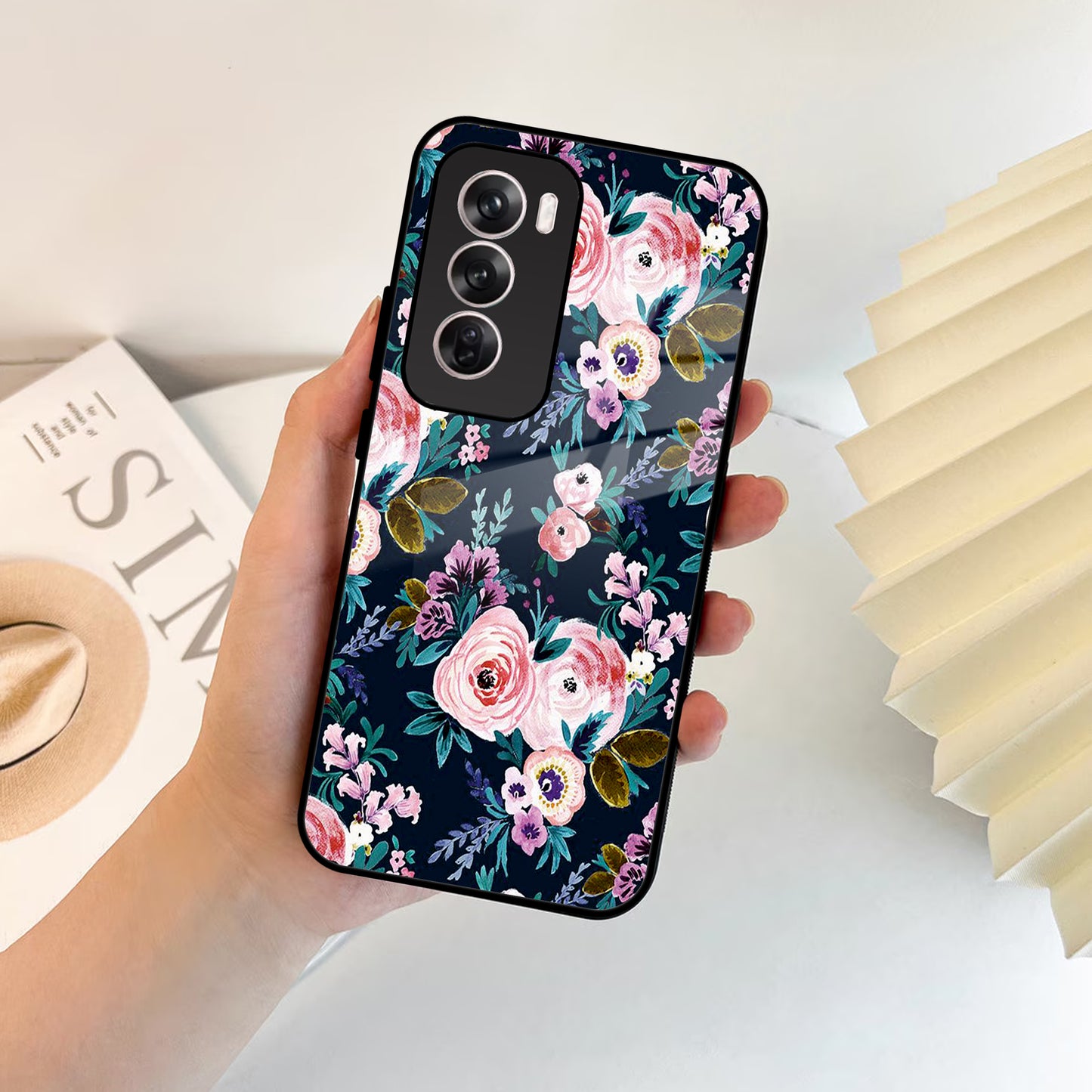 Cute Floral Glossy Metal Case Cover For Oppo ShopOnCliQ