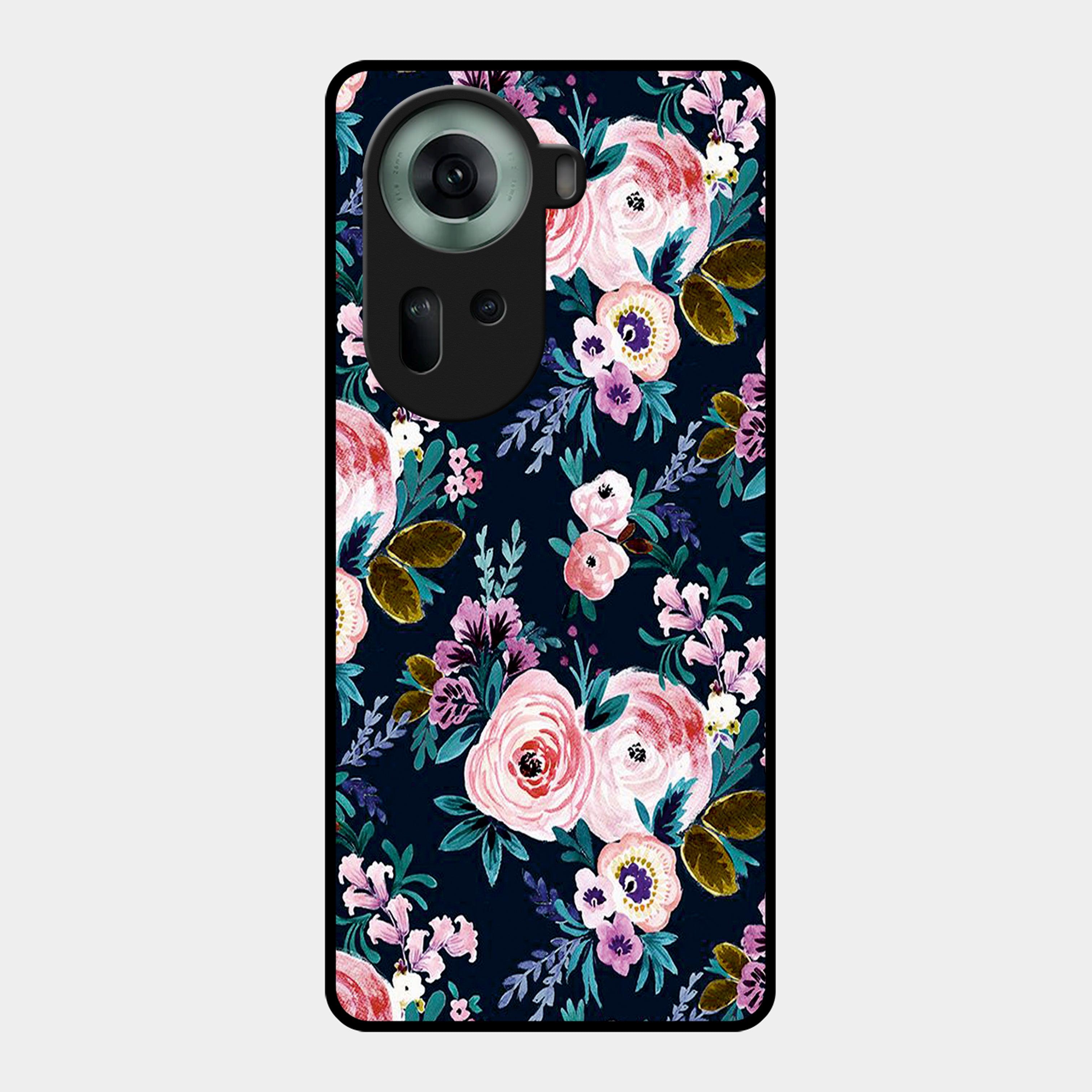 Cute Floral Glossy Metal Case Cover For Oppo - ShopOnCliQ