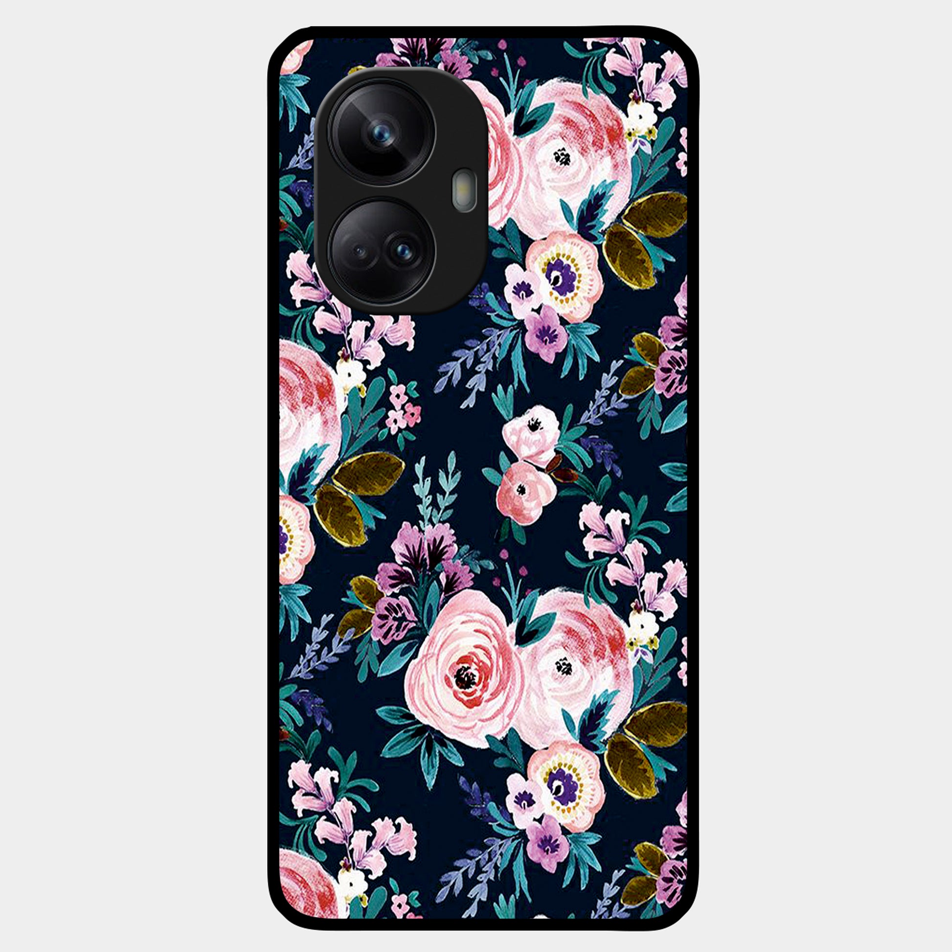 Cute Floral Glossy Metal Case Cover For Realme ShopOnCliQ