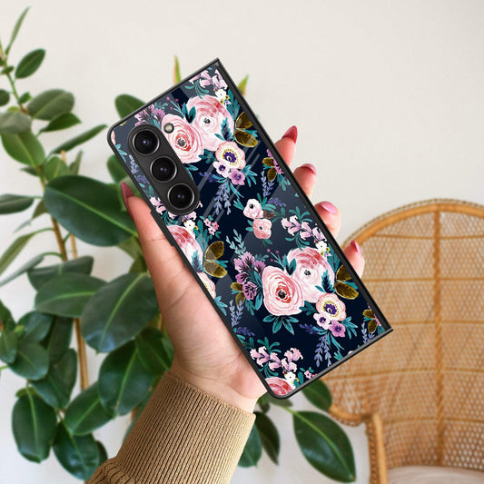 Cute Floral Glossy Metal Case Cover For Samsung