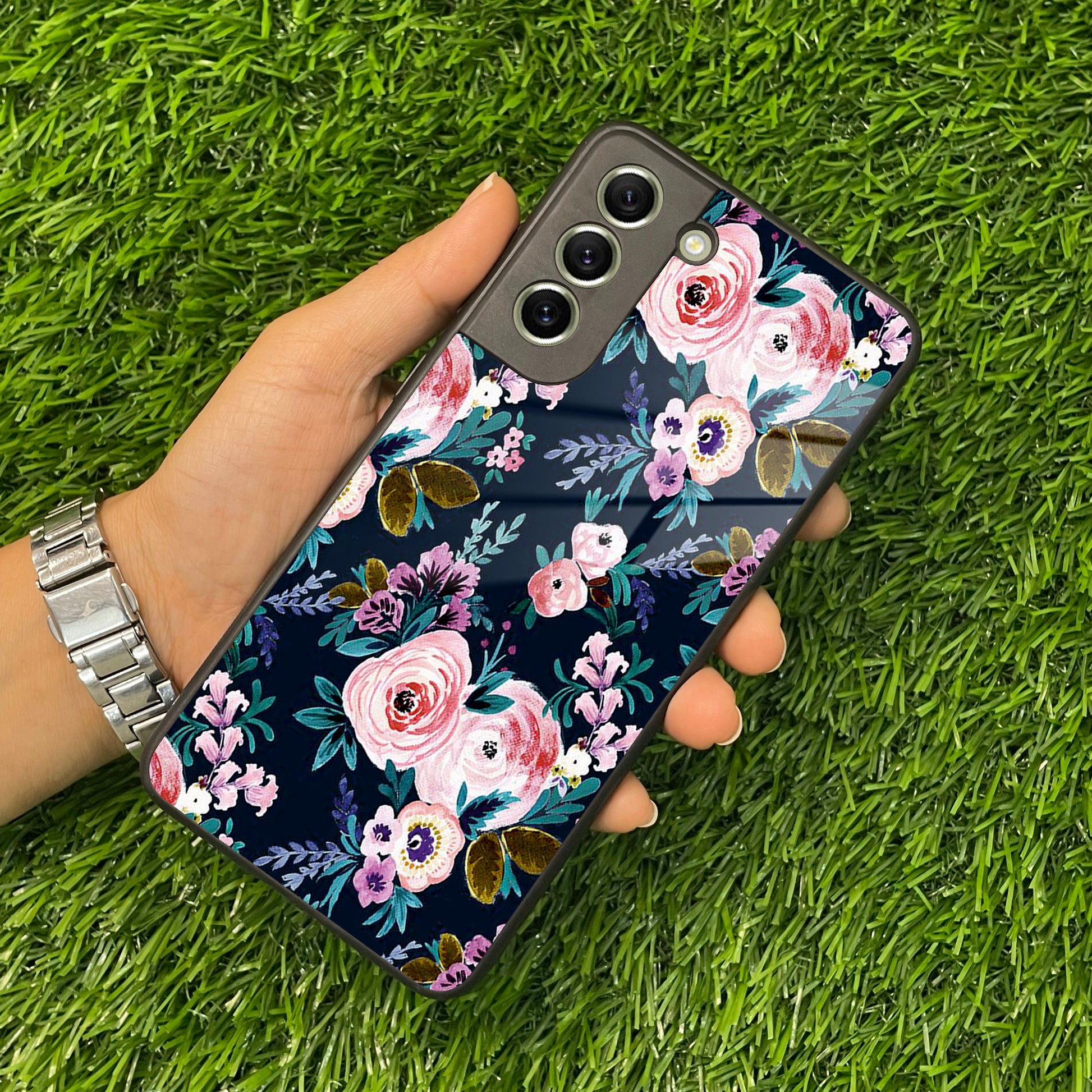 Cute Floral Glossy Metal Case Cover For Samsung ShopOnCliQ