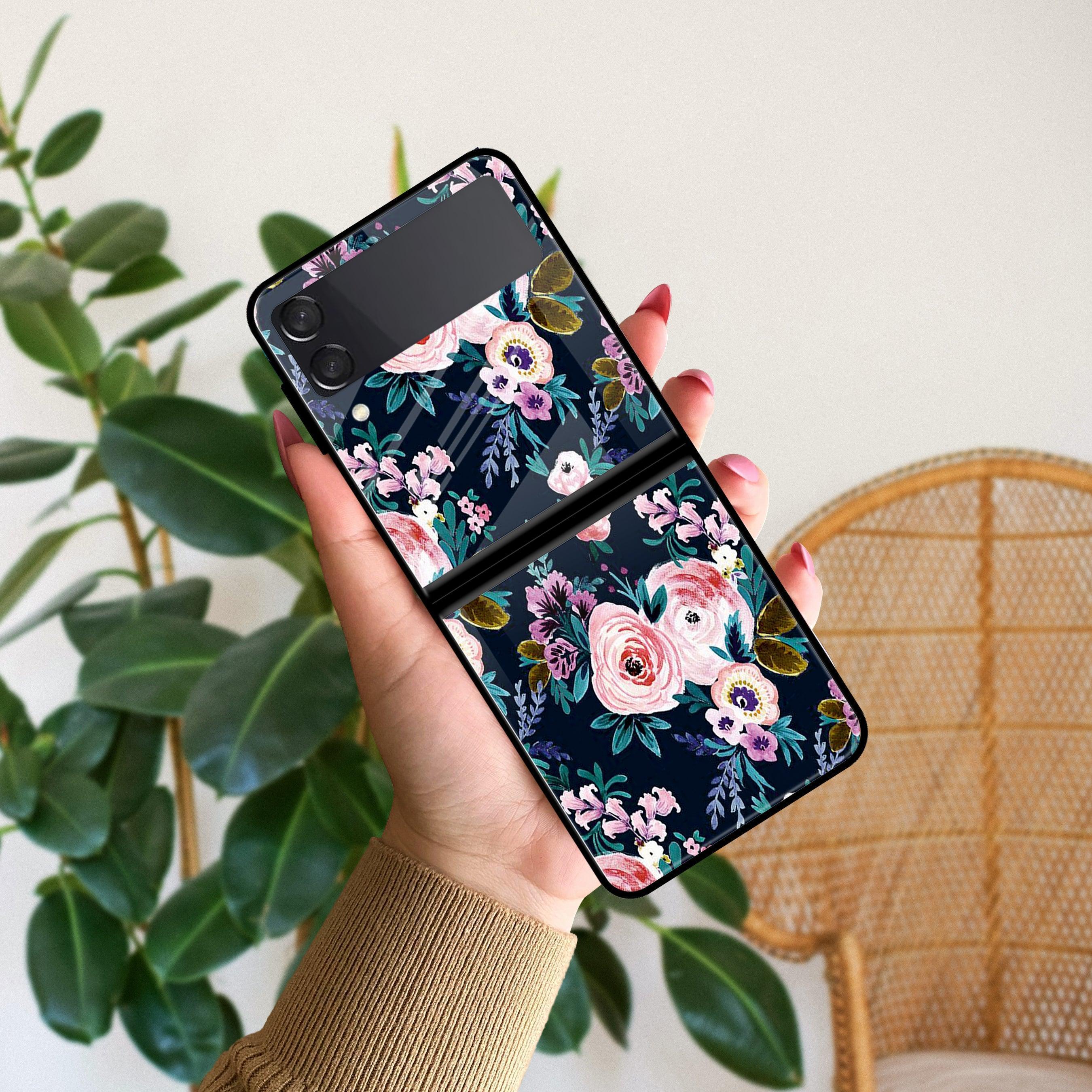 Cute Floral Glossy Metal Case Cover For Samsung - ShopOnCliQ