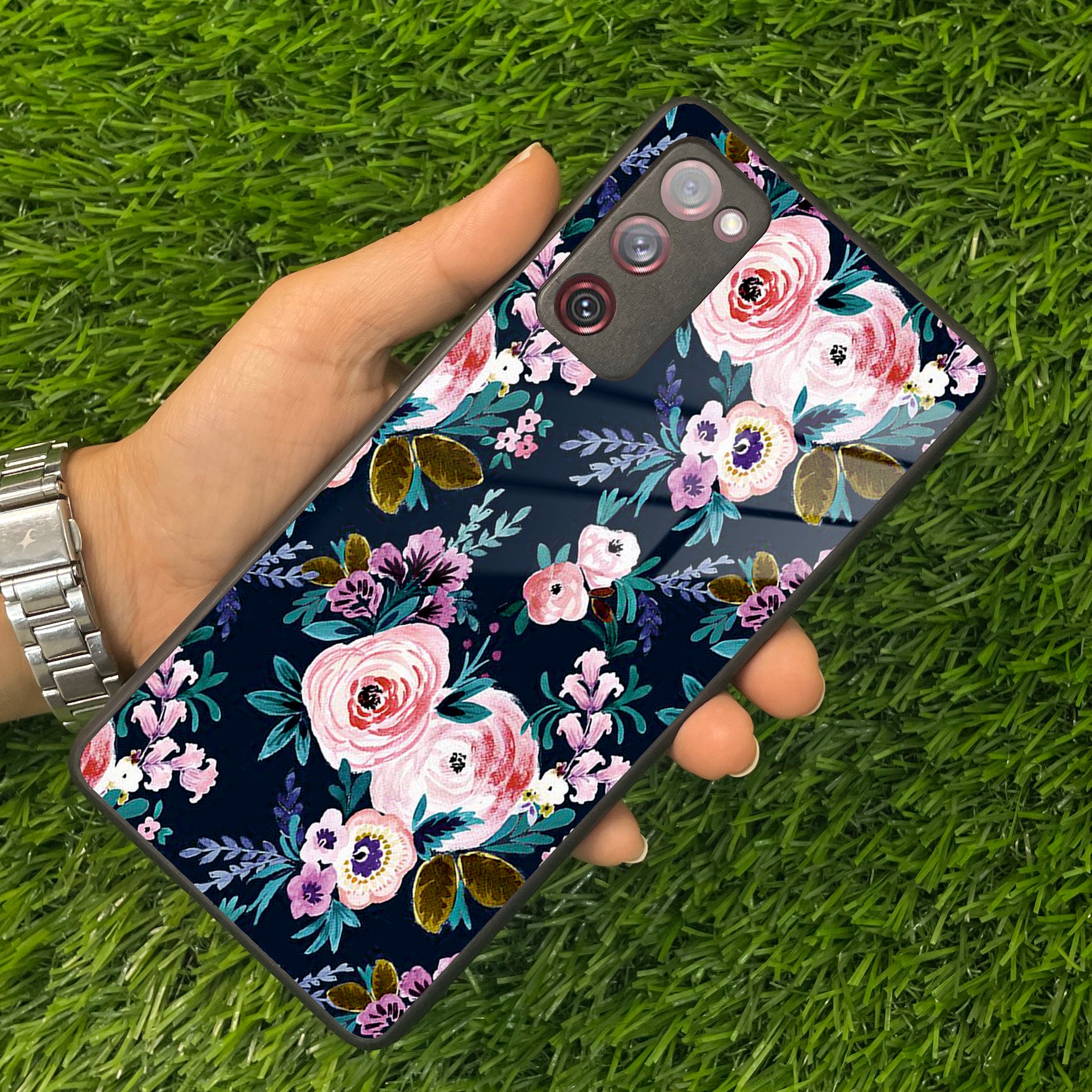 Cute Floral Glossy Metal Case Cover For Samsung ShopOnCliQ