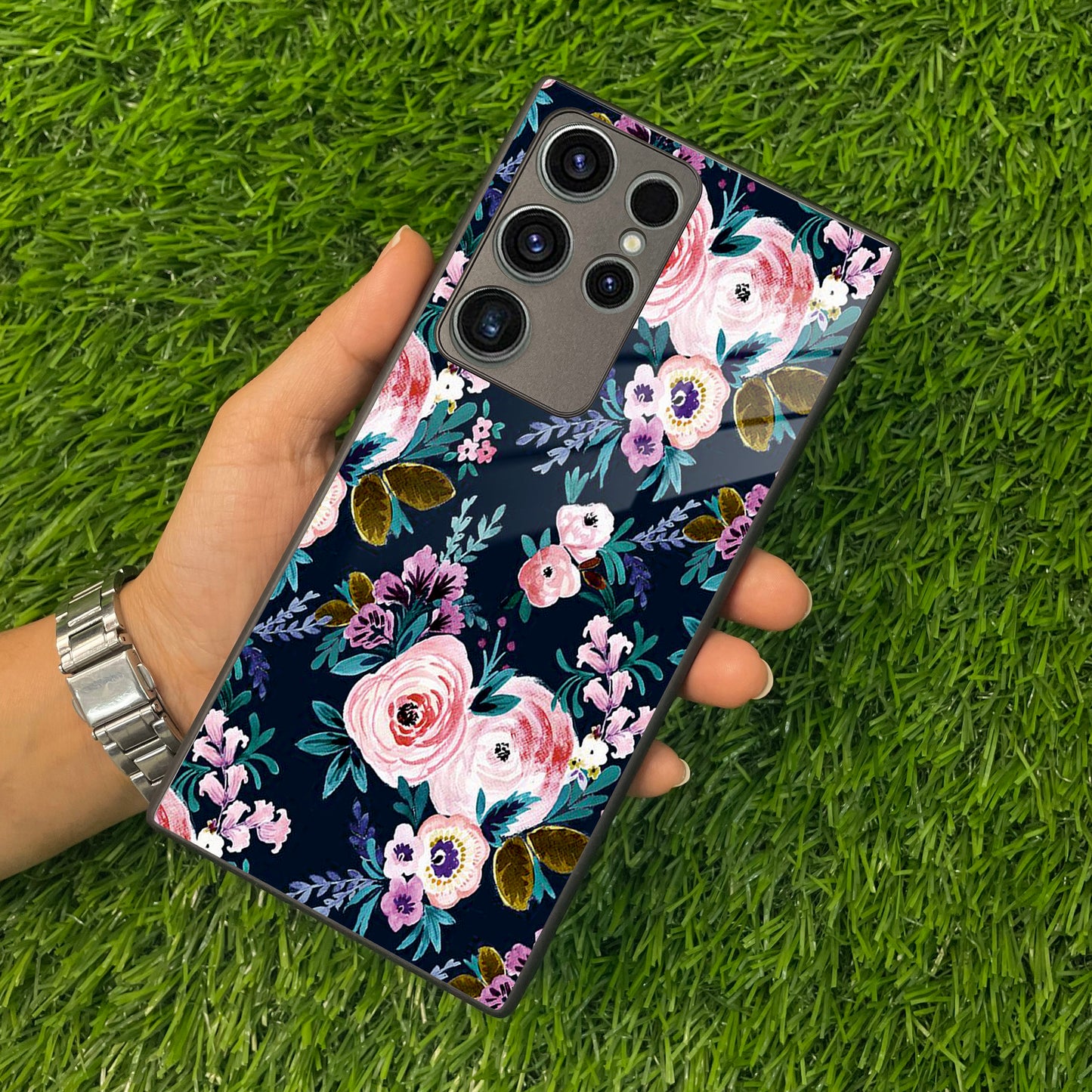 Cute Floral Glossy Metal Case Cover For Samsung ShopOnCliQ