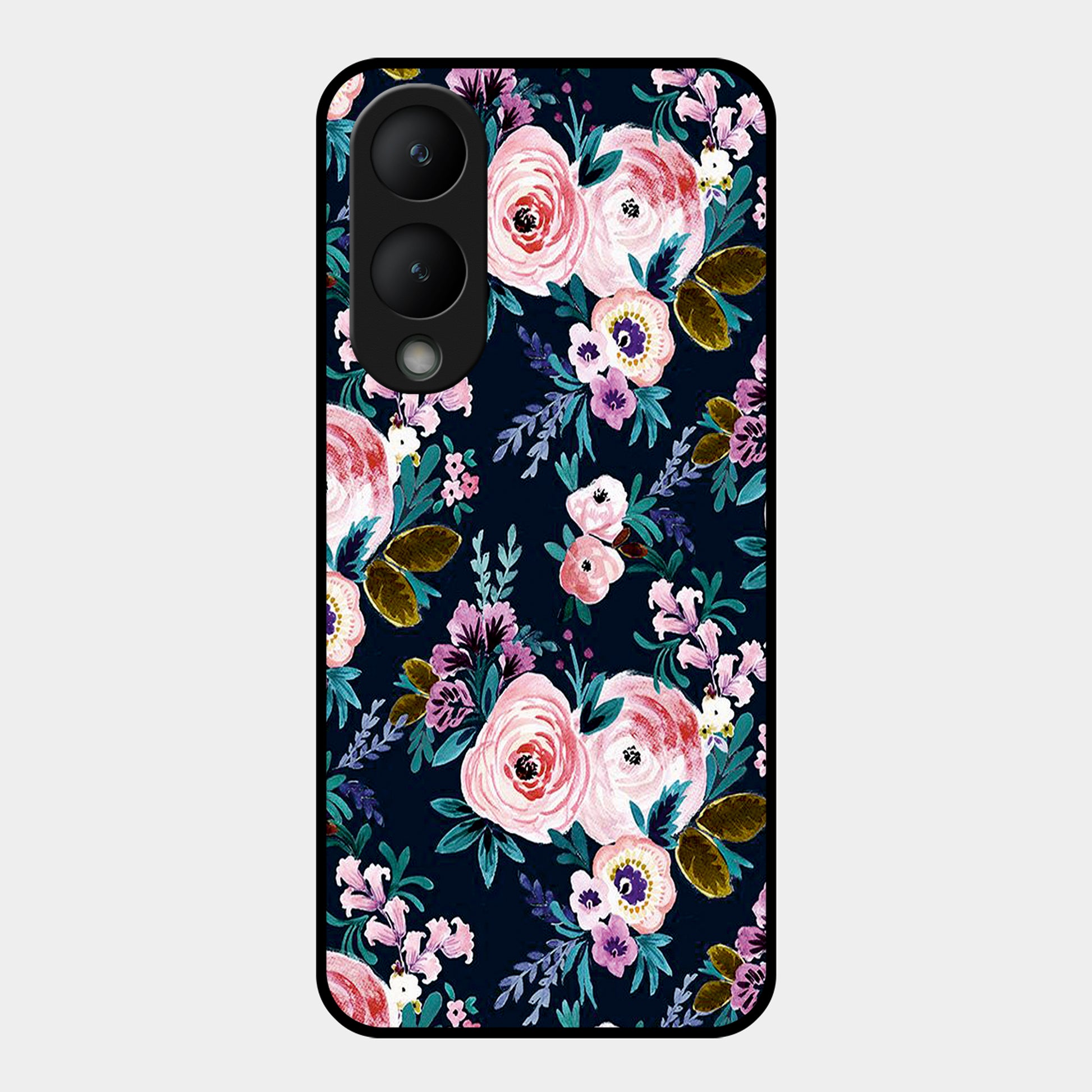 Cute Floral Glossy Metal Case Cover For Vivo - ShopOnCliQ