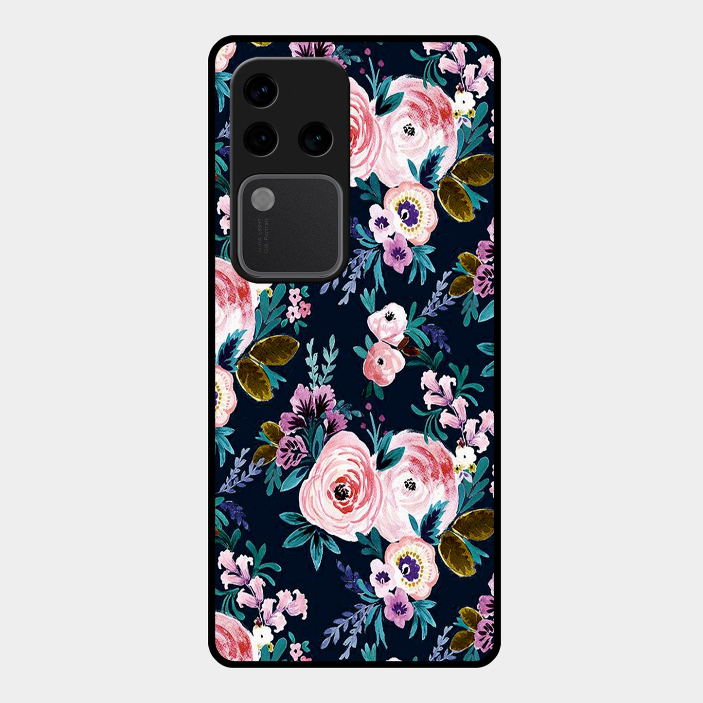 Cute Floral Glossy Metal Case Cover For Vivo - ShopOnCliQ