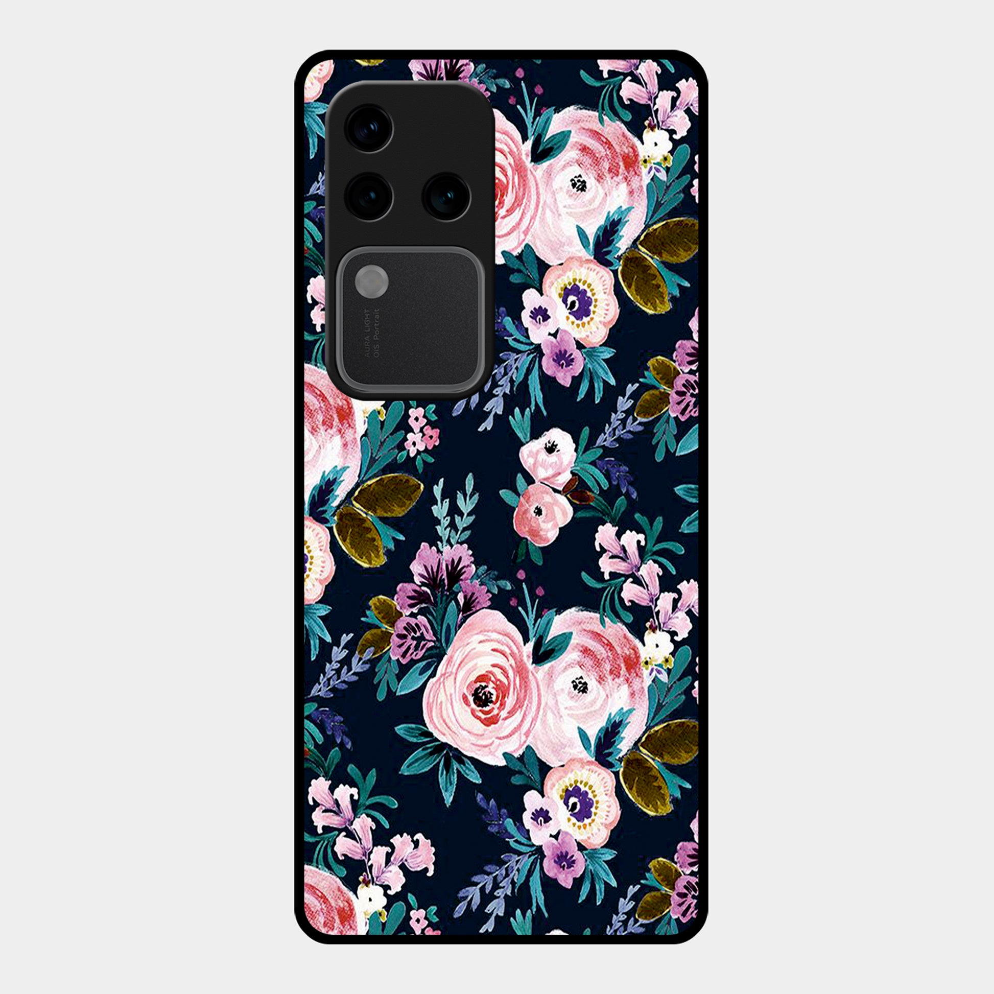 Cute Floral Glossy Metal Case Cover For Vivo ShopOnCliQ