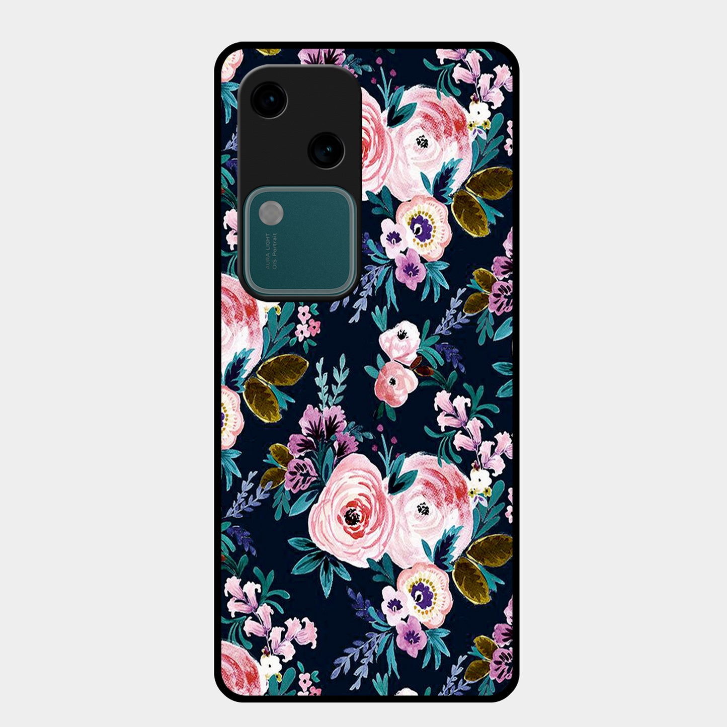 Cute Floral Glossy Metal Case Cover For Vivo ShopOnCliQ