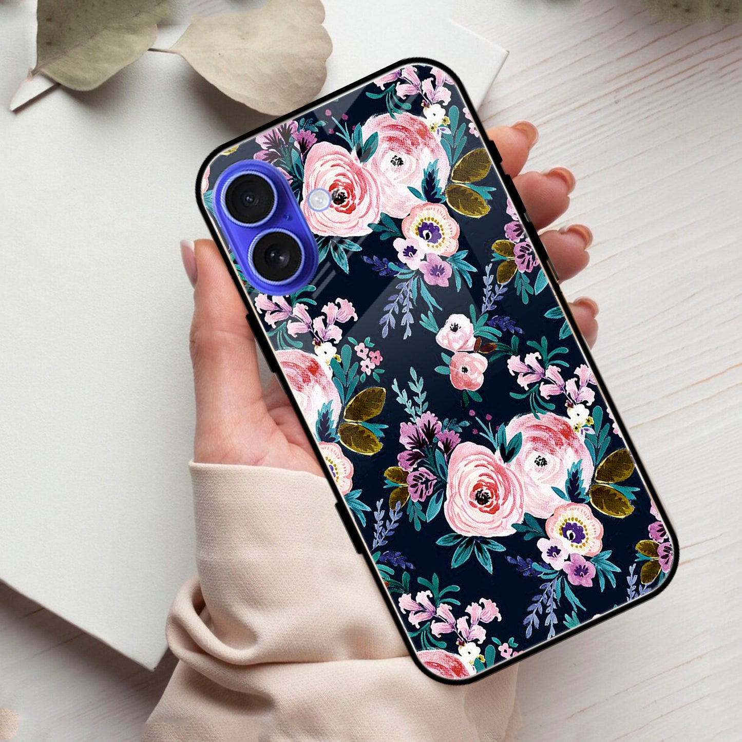 Cute Floral Glossy Metal Case Cover For iPhone ShopOnCliQ