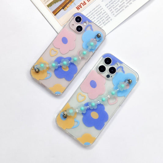Cute Flowers Phone Case With Hand Chain iPhone ( Multicolor ) ShopOnCliQ