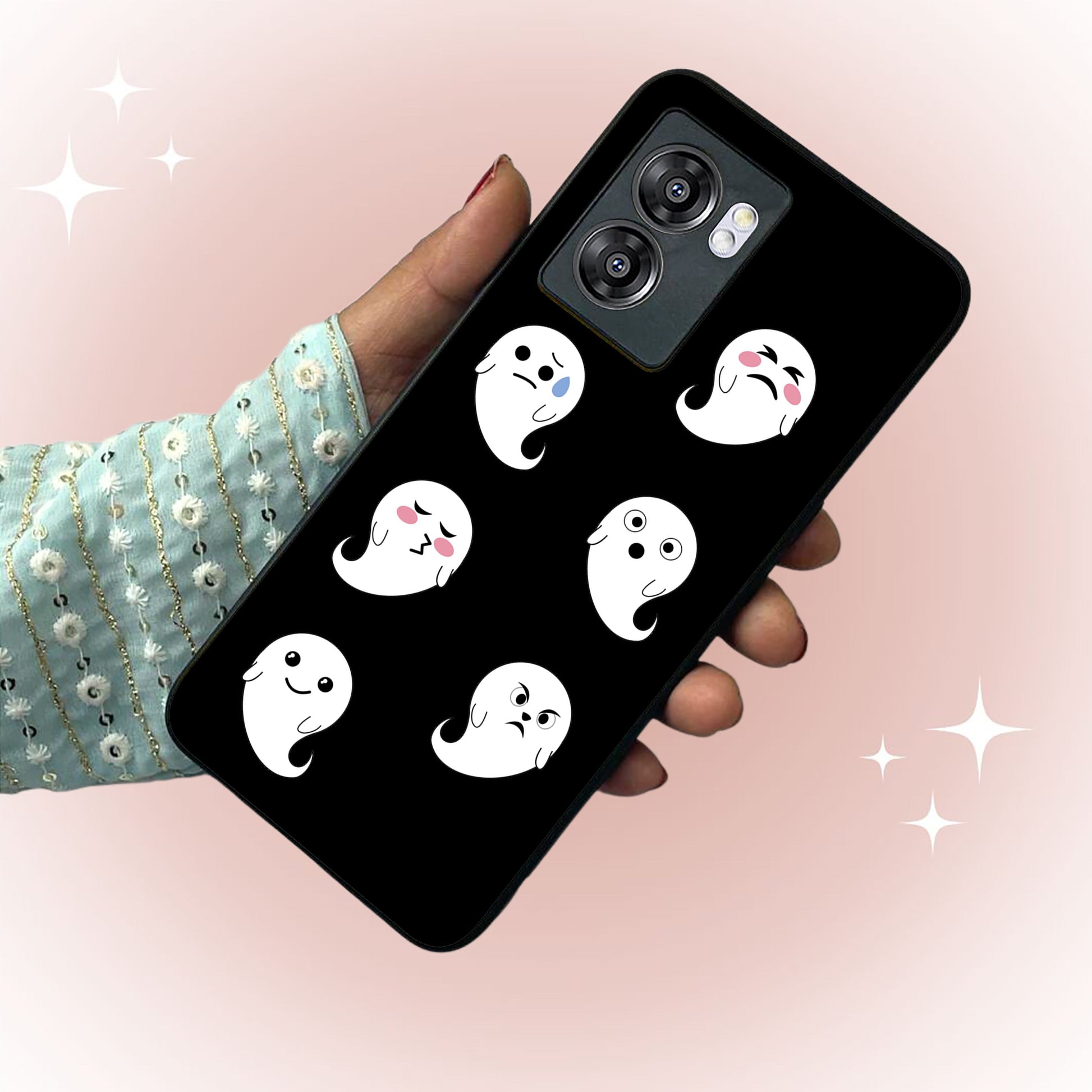 Cute Ghost Glass Case Cover For Oppo ShopOnCliQ