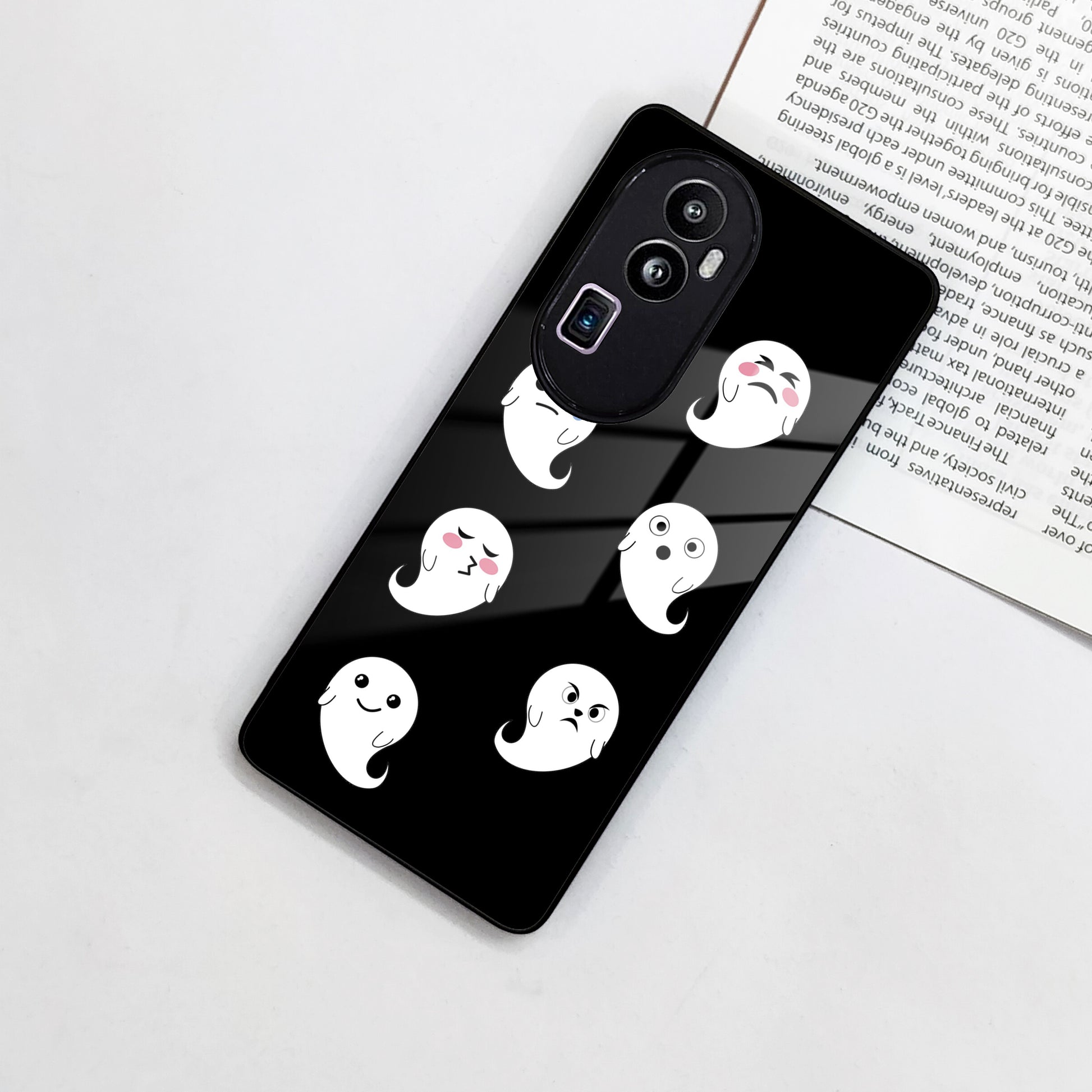 Cute Ghost Glass Case Cover For Oppo ShopOnCliQ