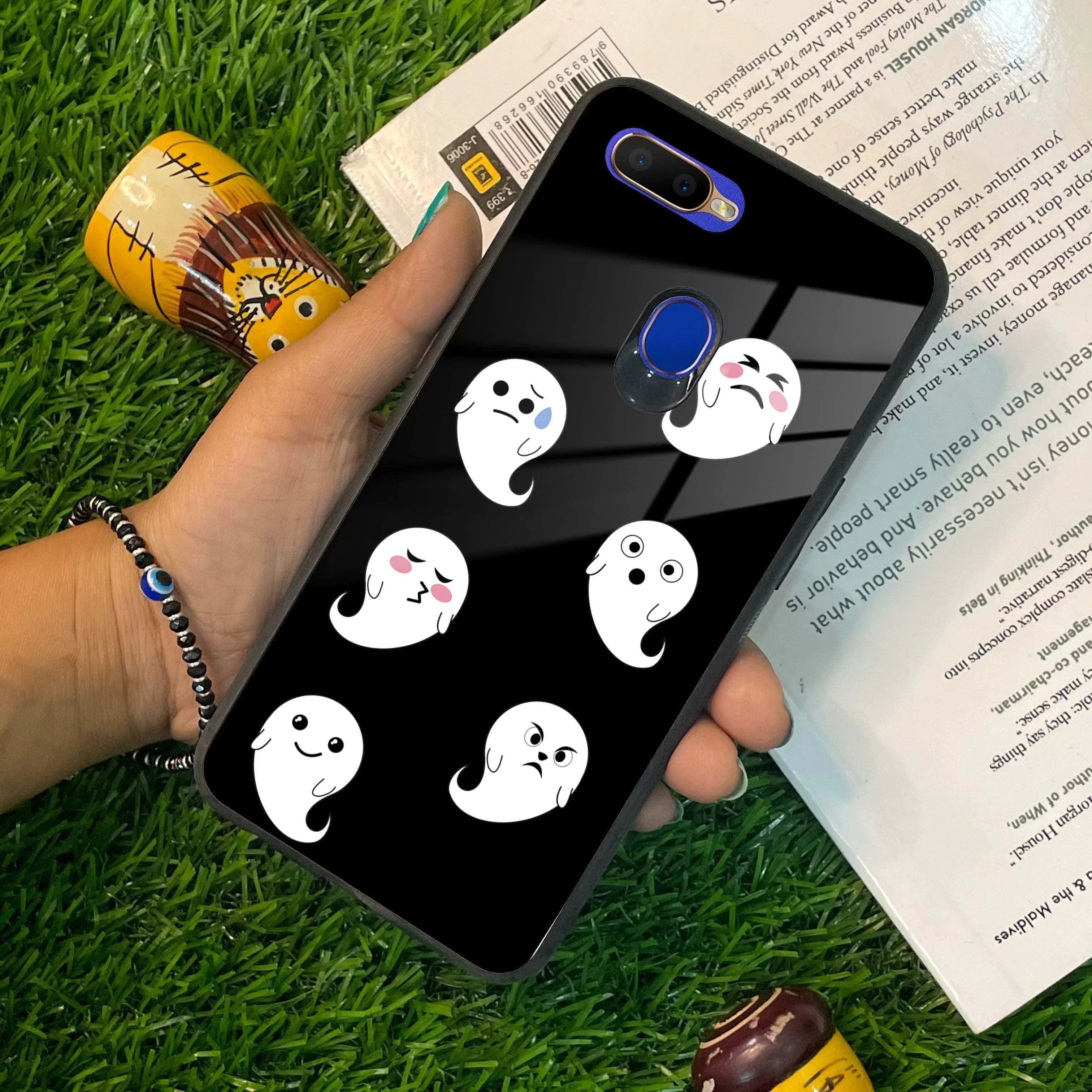 Cute Ghost Glass Case Cover For Oppo - ShopOnCliQ
