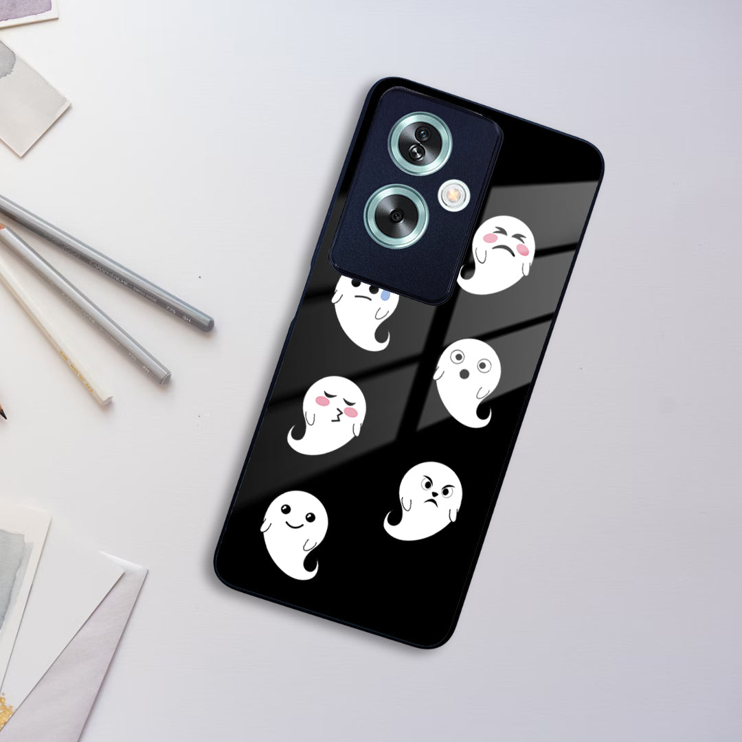 Cute Ghost Glass Case Cover For Oppo ShopOnCliQ