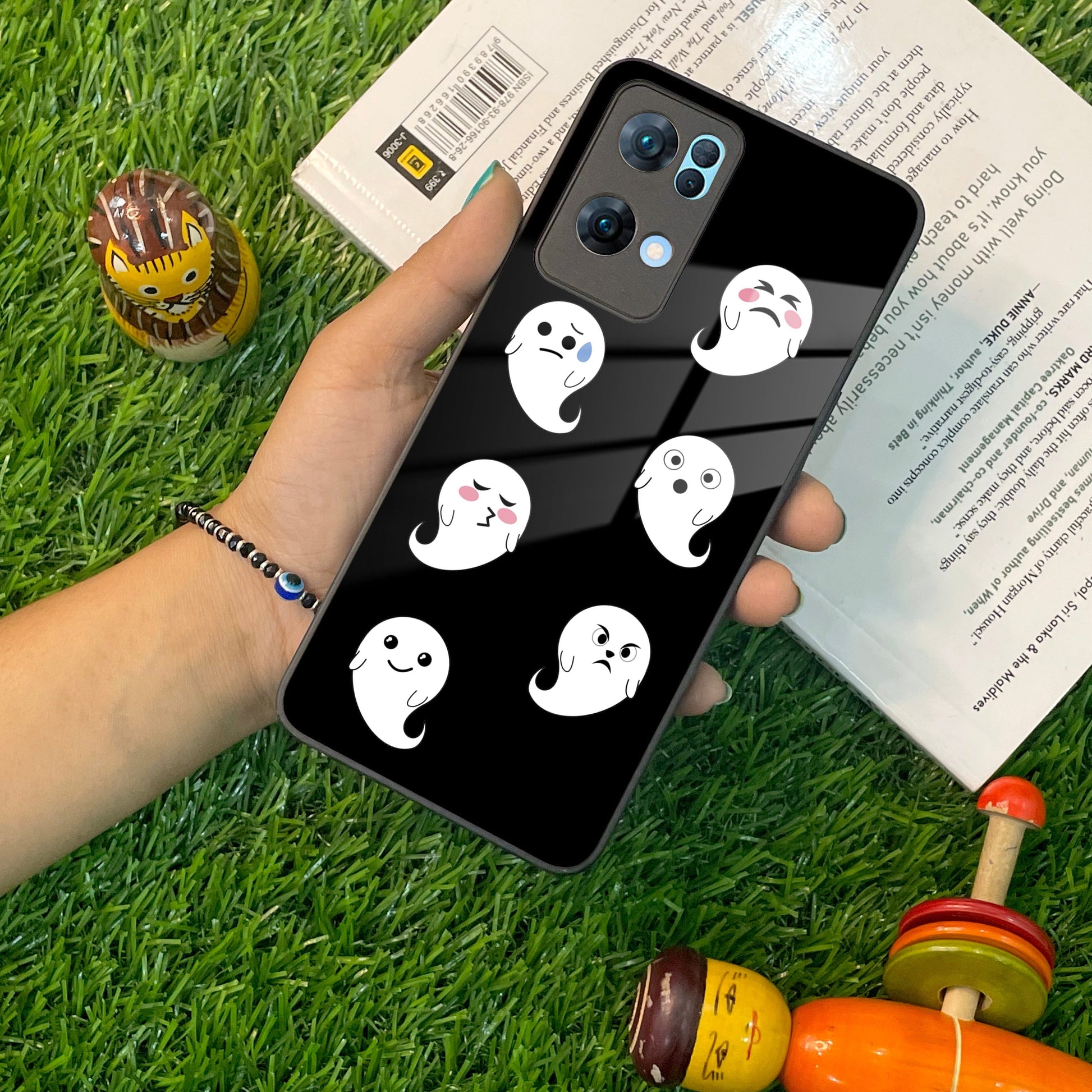 Cute Ghost Glass Case Cover For Oppo ShopOnCliQ