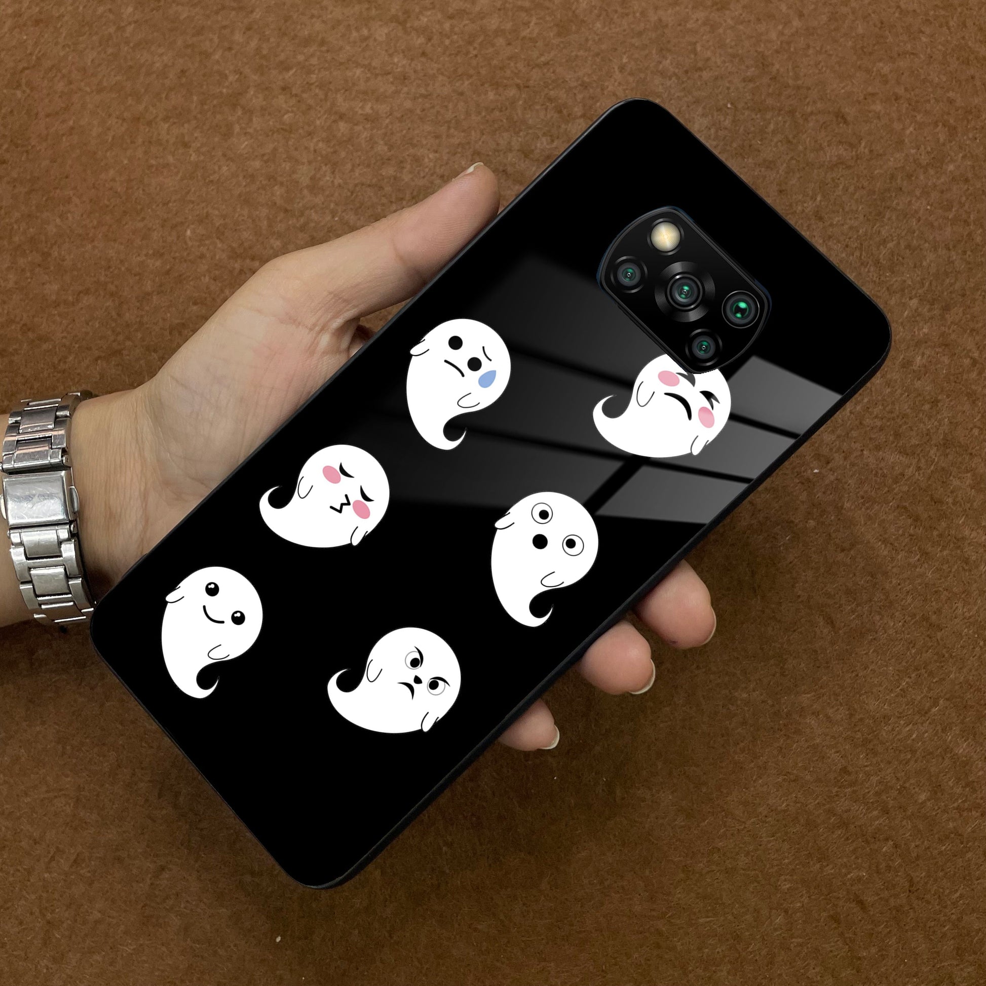 Cute Ghost Glass Case Cover For Poco ShopOnCliQ