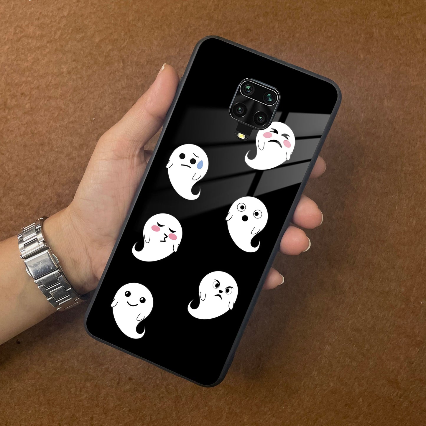 Cute Ghost Glass Case Cover For Poco - ShopOnCliQ