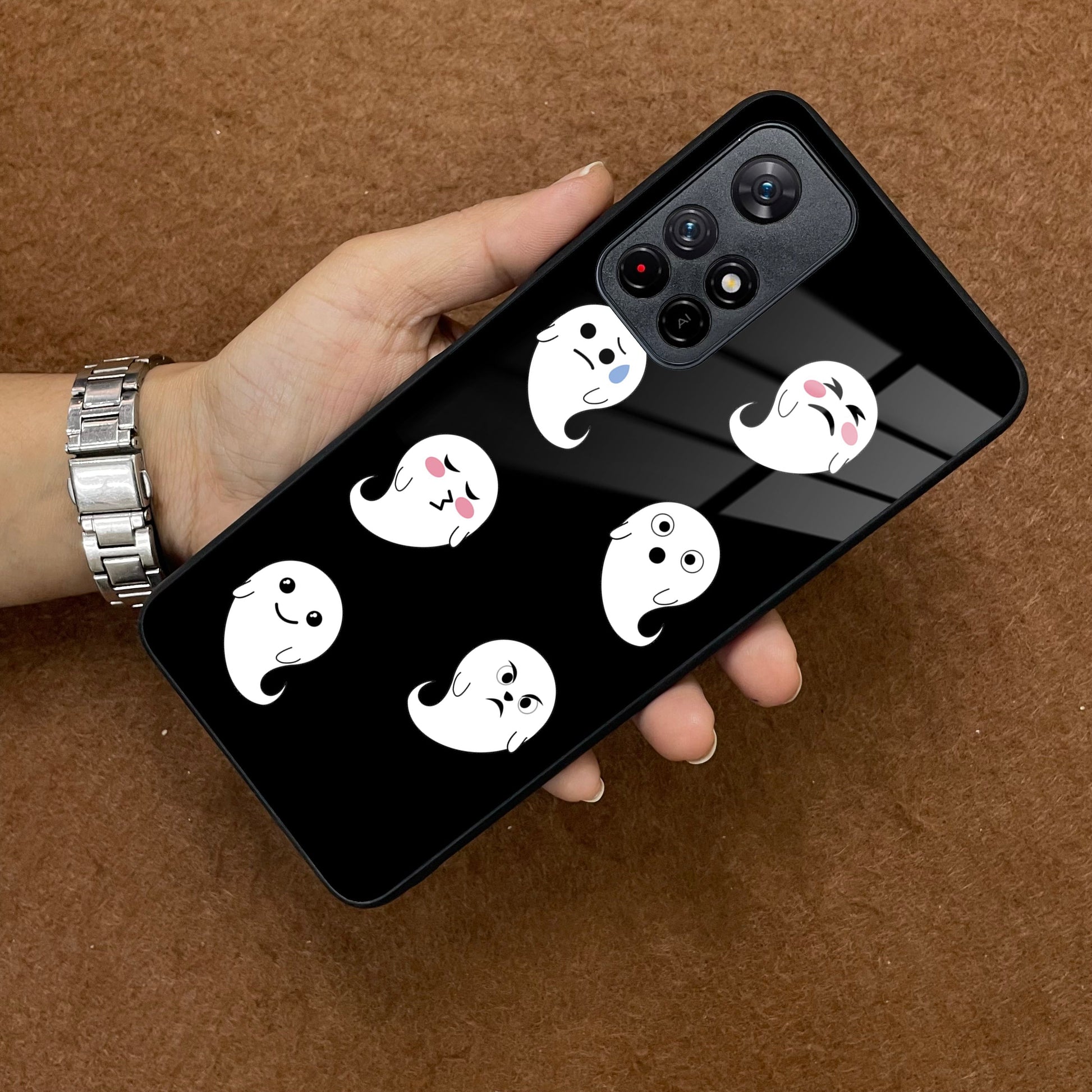 Cute Ghost Glass Case Cover For Poco - ShopOnCliQ