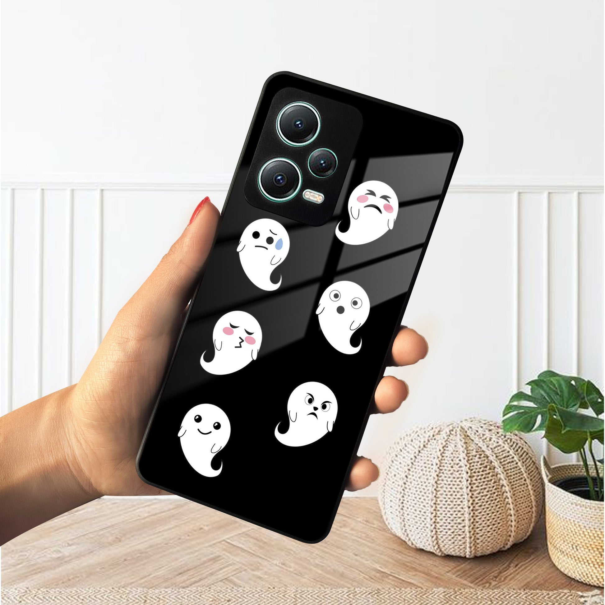 Cute Ghost Glass Case Cover For Poco ShopOnCliQ