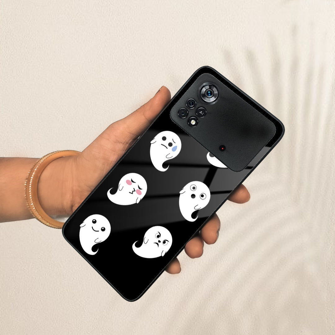 Cute Ghost Glass Case Cover For Poco ShopOnCliQ