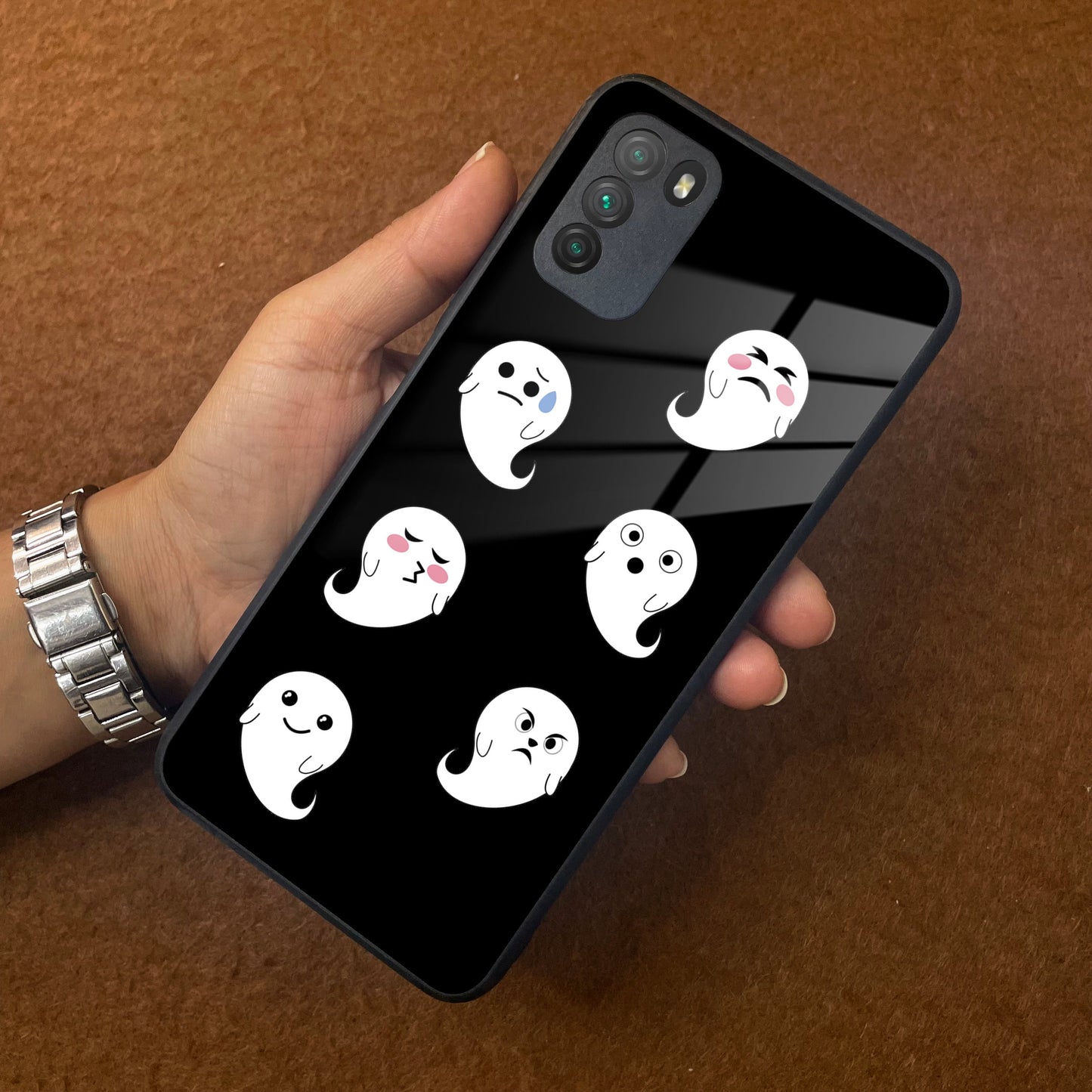 Cute Ghost Glass Case Cover For Poco - ShopOnCliQ