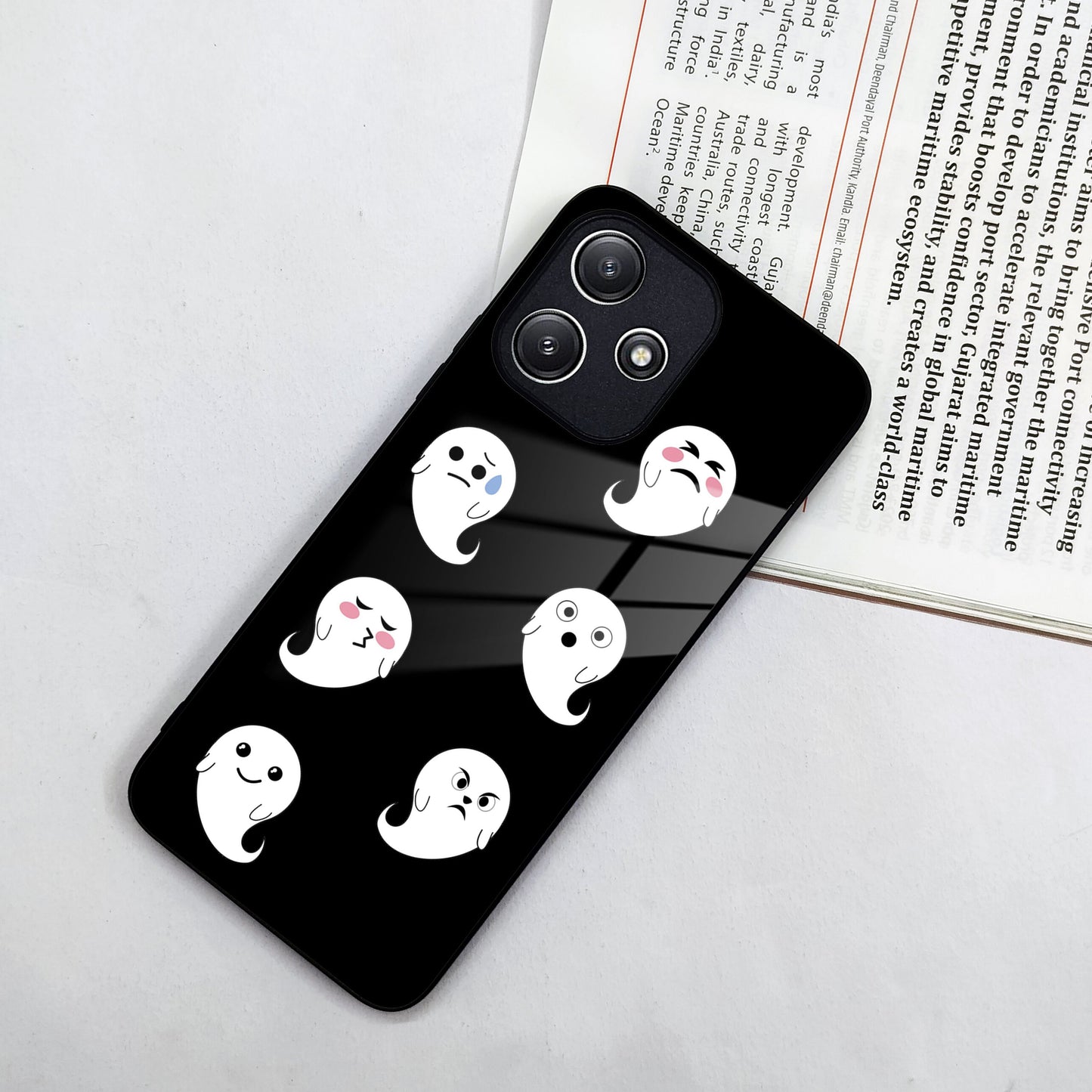 Cute Ghost Glass Case Cover For Poco ShopOnCliQ